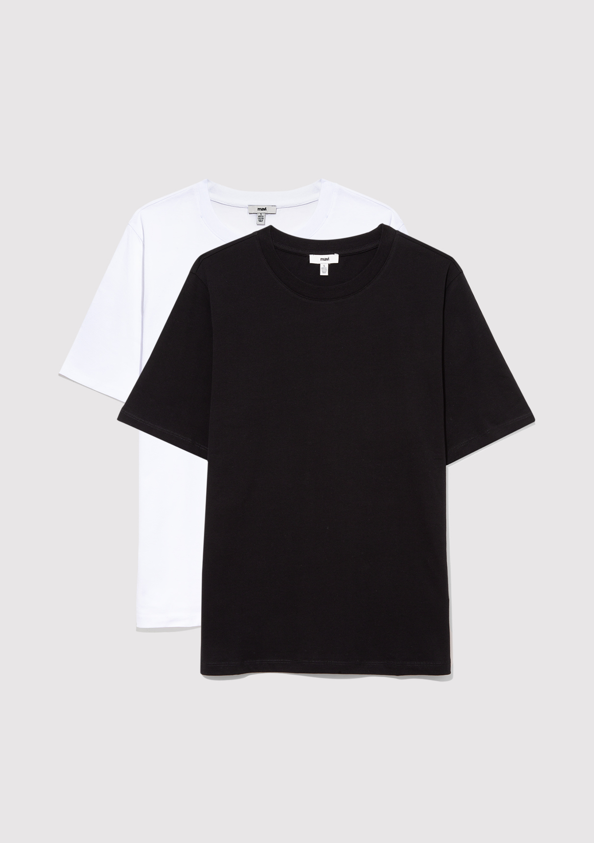 Mavi 2li Fitted Kadın Basic Tişört