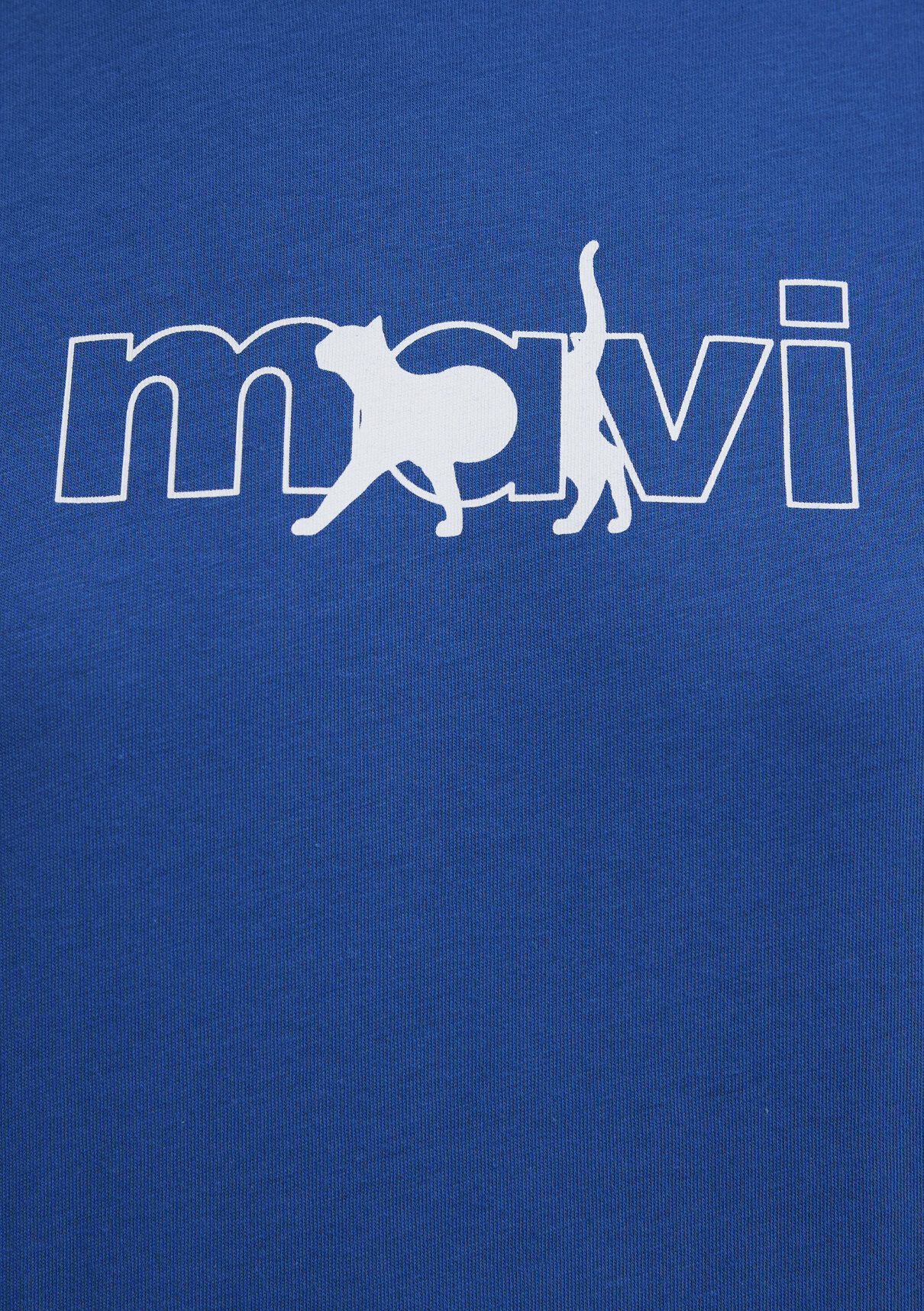 Mavi Kedi Logo Baskılı Mavi Tişört görsel 7