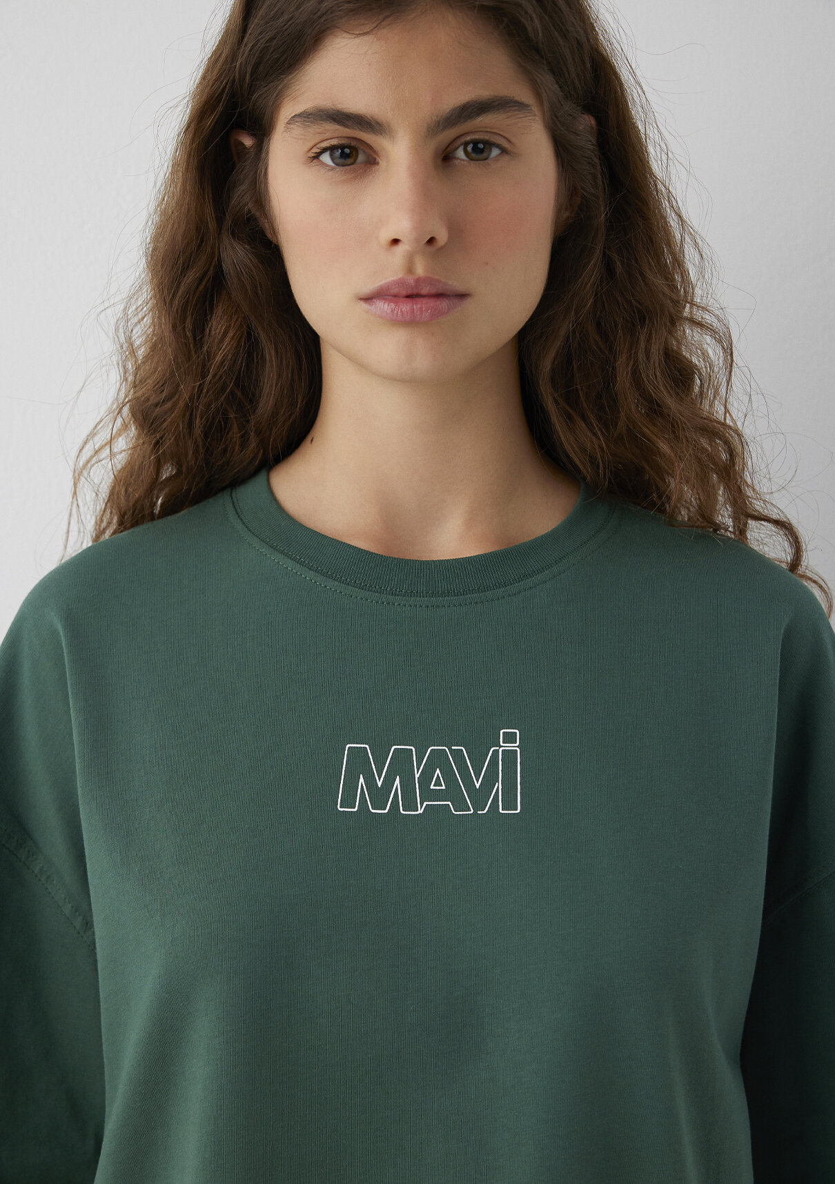 Mavi Logo Baskılı Yeşil Tişört görsel 6