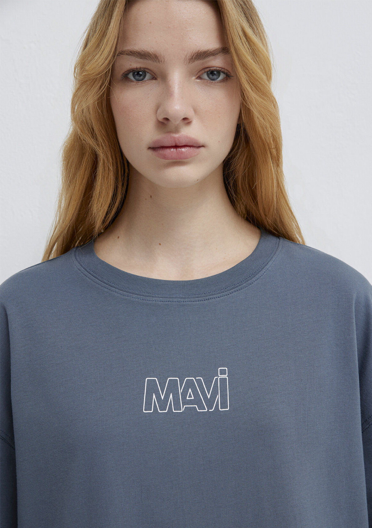 Mavi Logo Baskılı Lacivert Tişört görsel 7