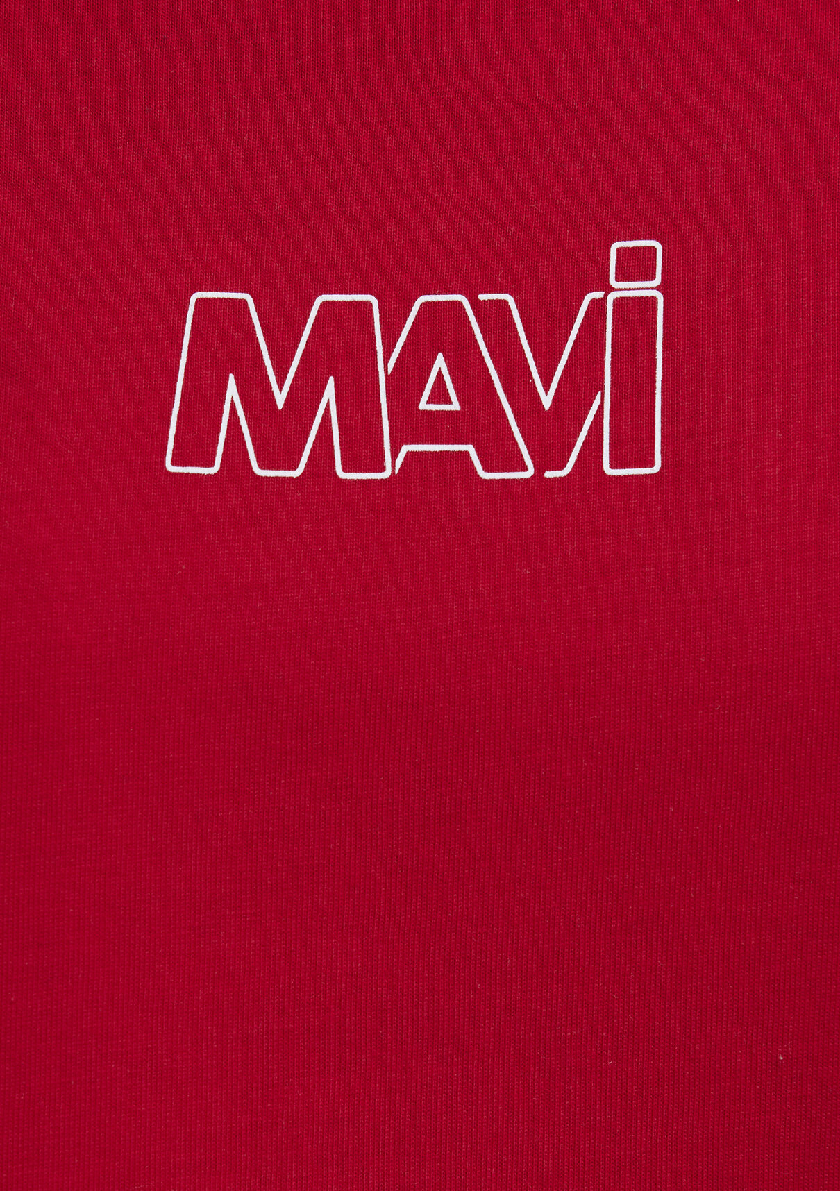 Mavi Logo Baskılı Kırmızı Tişört görsel 7