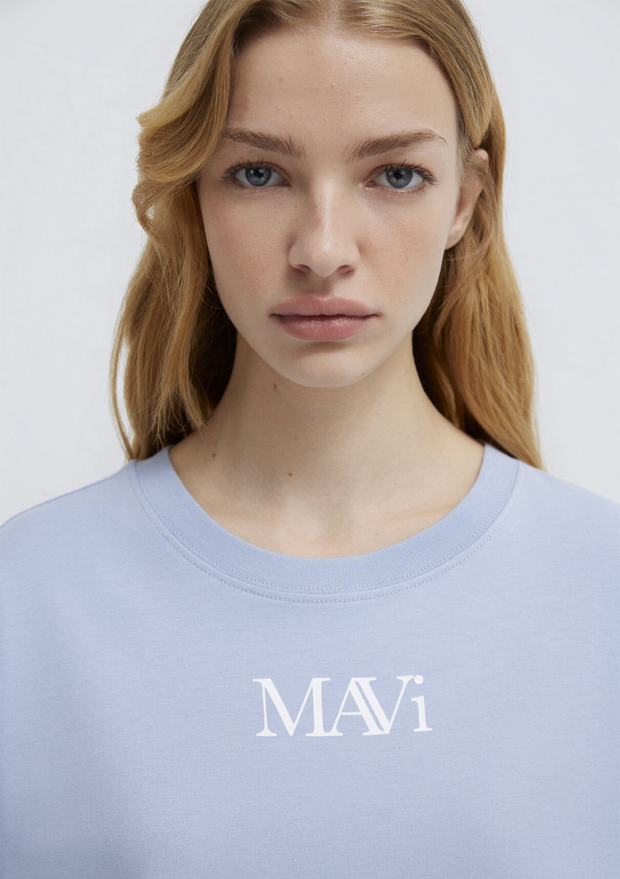 Mavi Logo Baskılı Mavi Tişört görsel 8