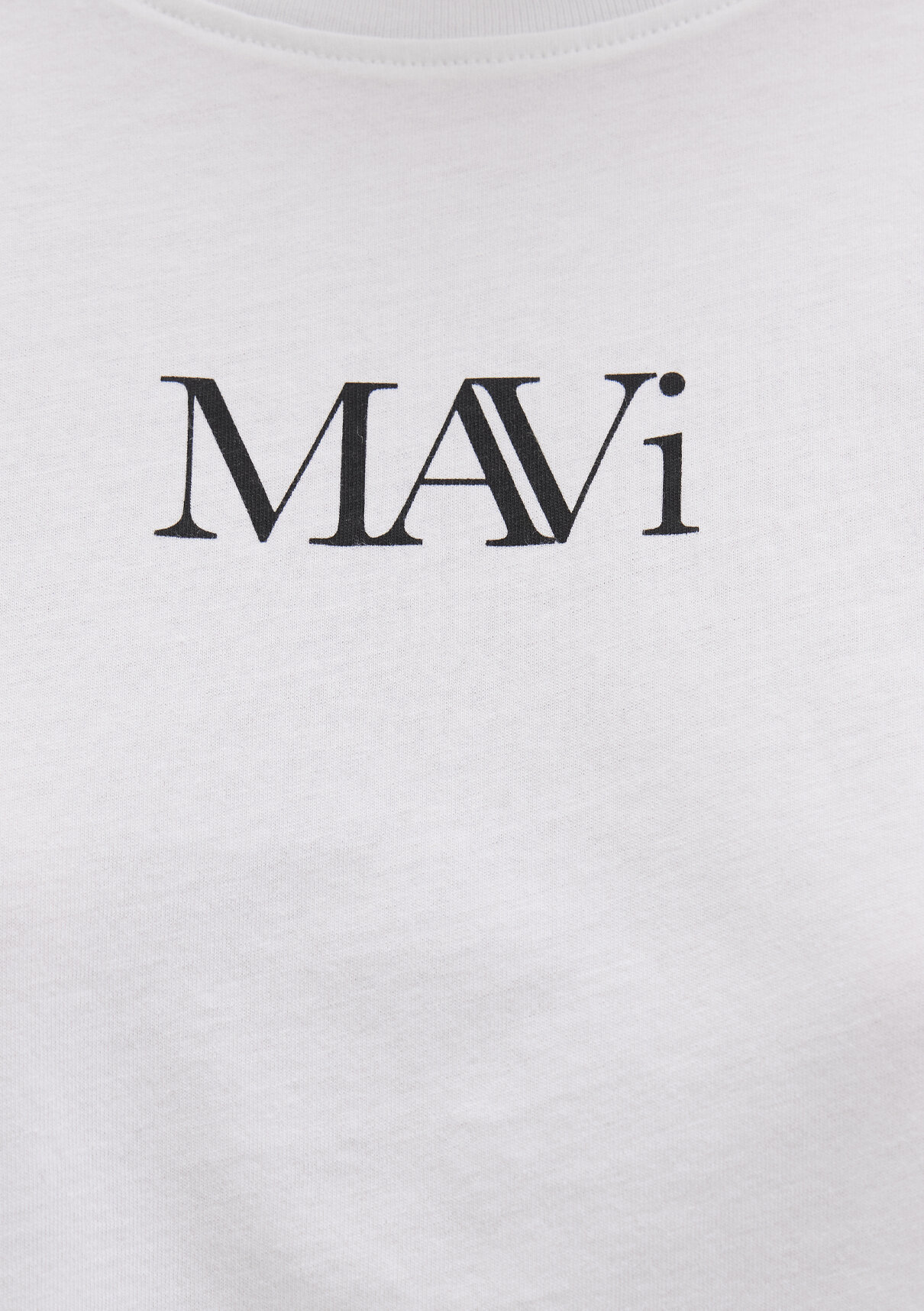 Mavi Logo Baskılı Beyaz Tişört görsel 6