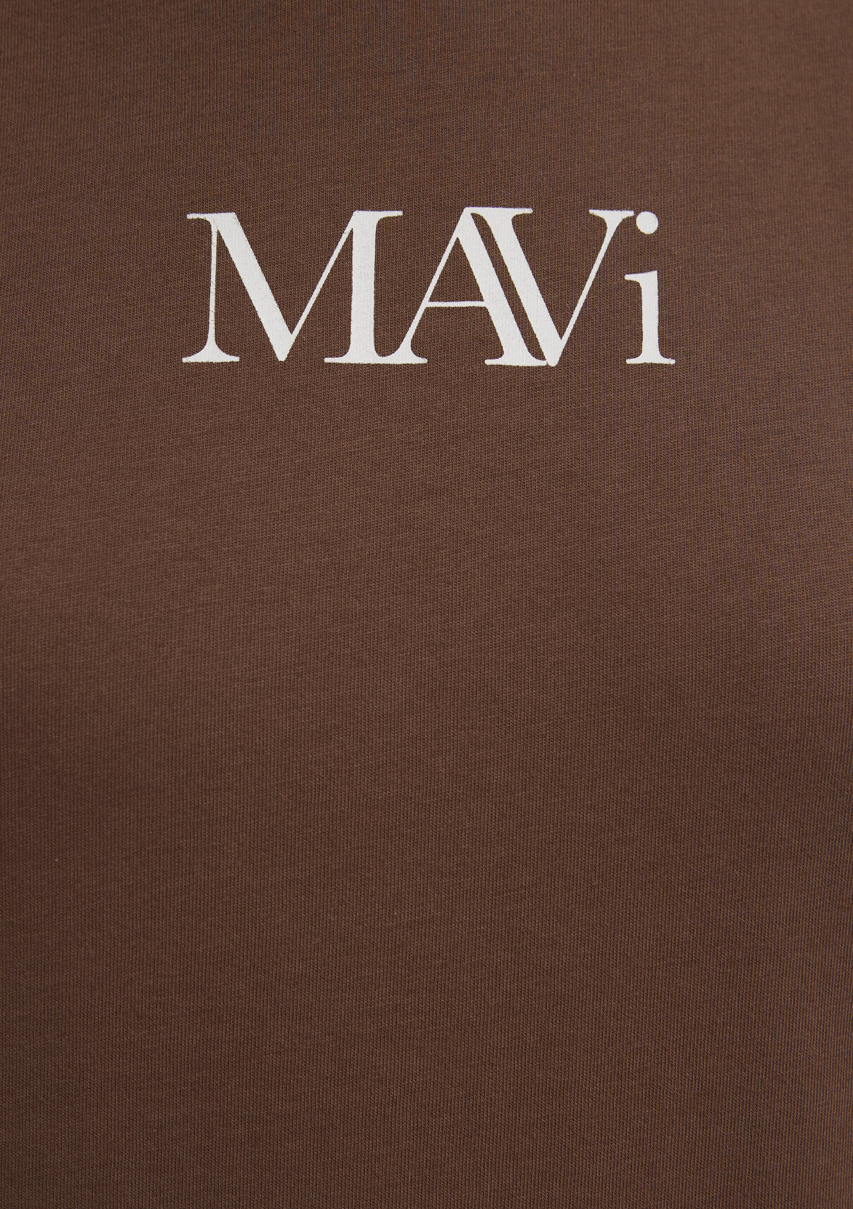 Mavi Logo Baskılı Kahverengi Tişört görsel 7