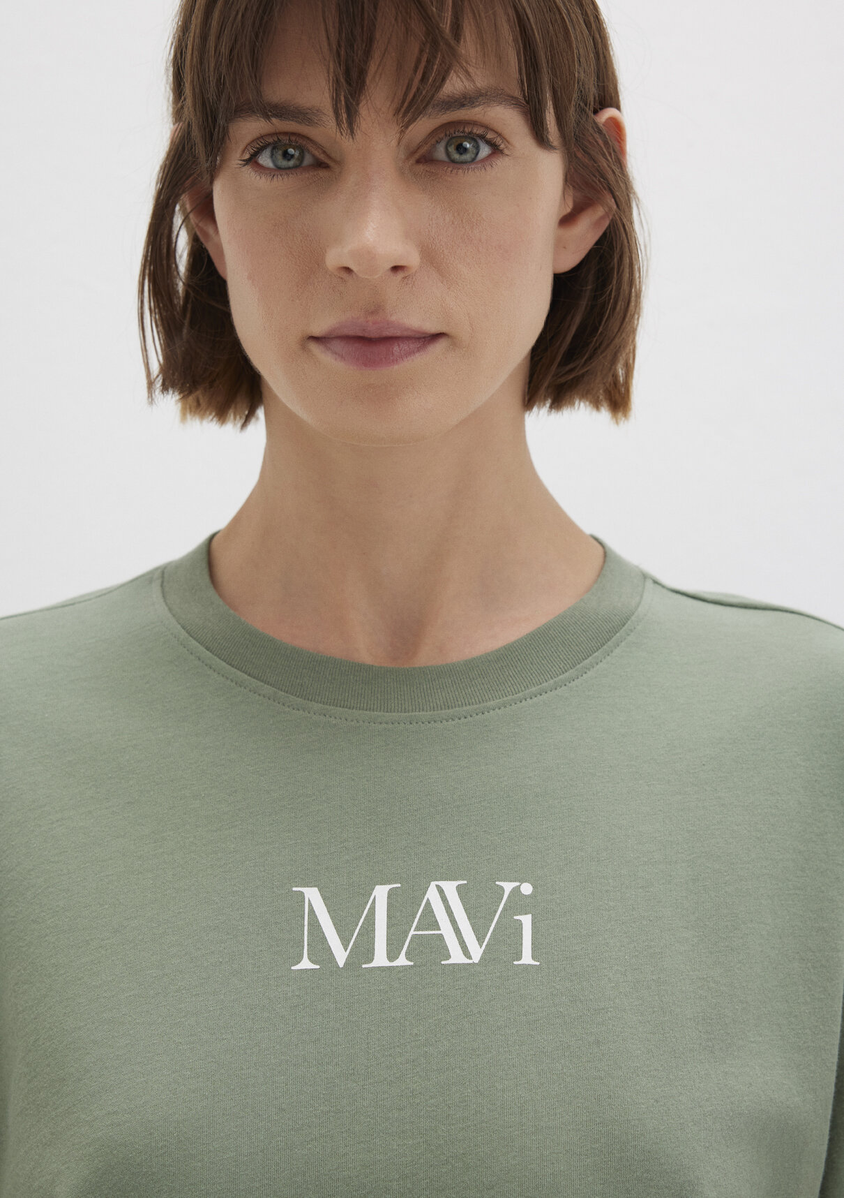 Mavi Logo Baskılı Yeşil Tişört görsel 6