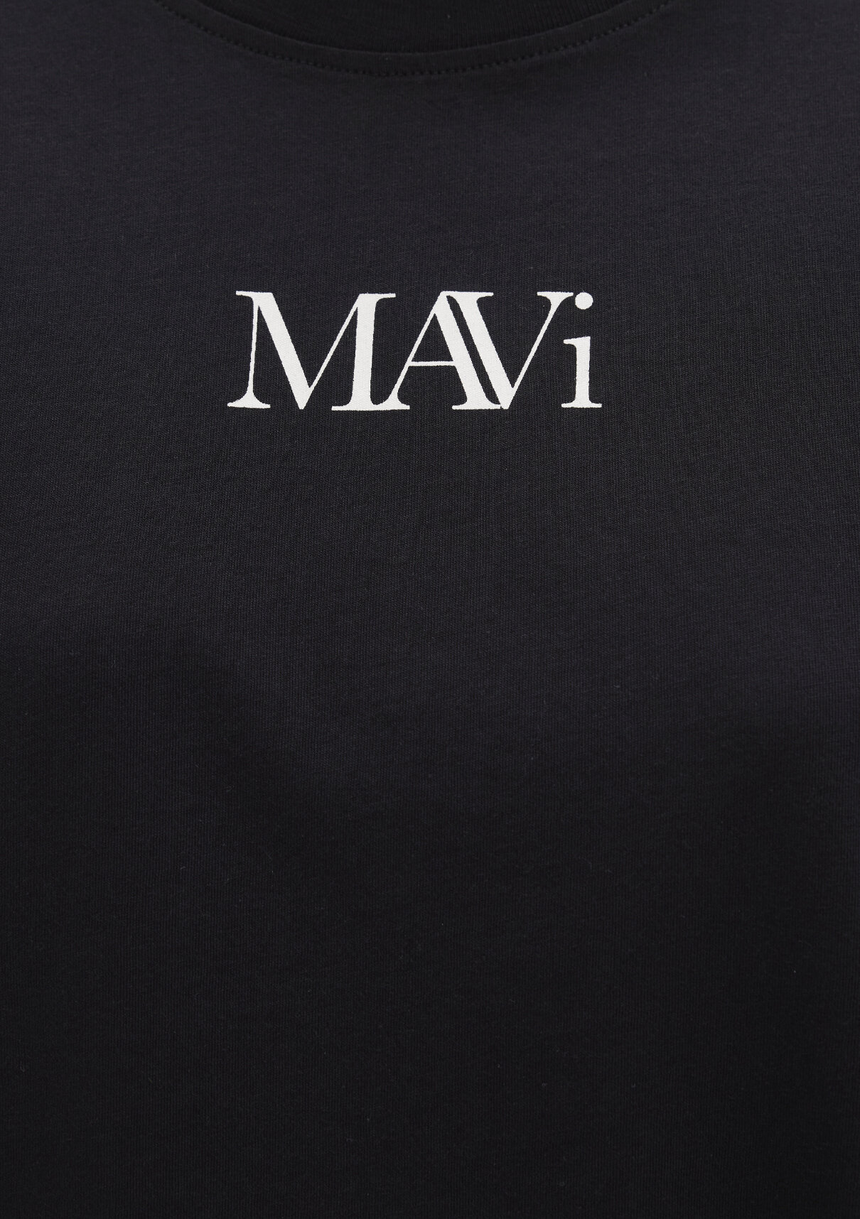 Mavi Logo Baskılı Siyah Tişört görsel 6