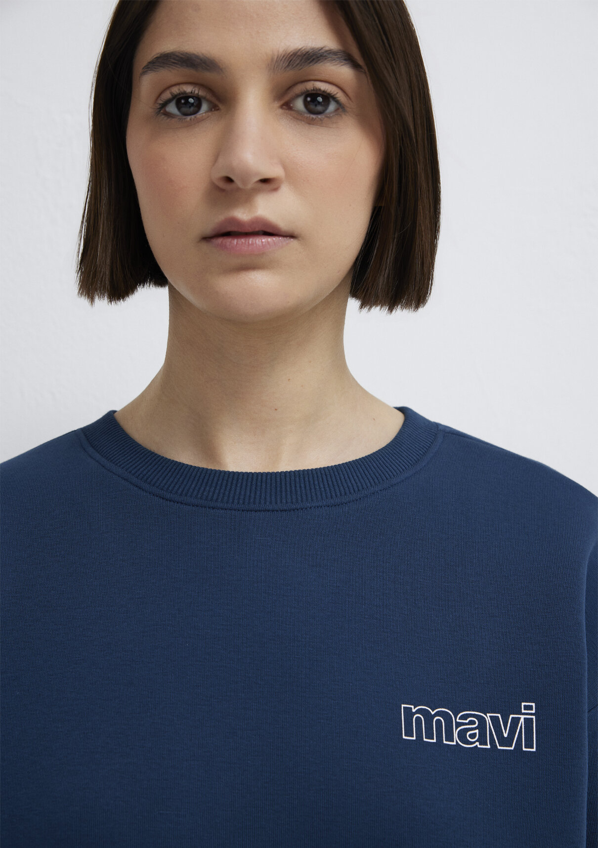 Mavi Logo Baskılı Lacivert Sweatshirt görsel 7