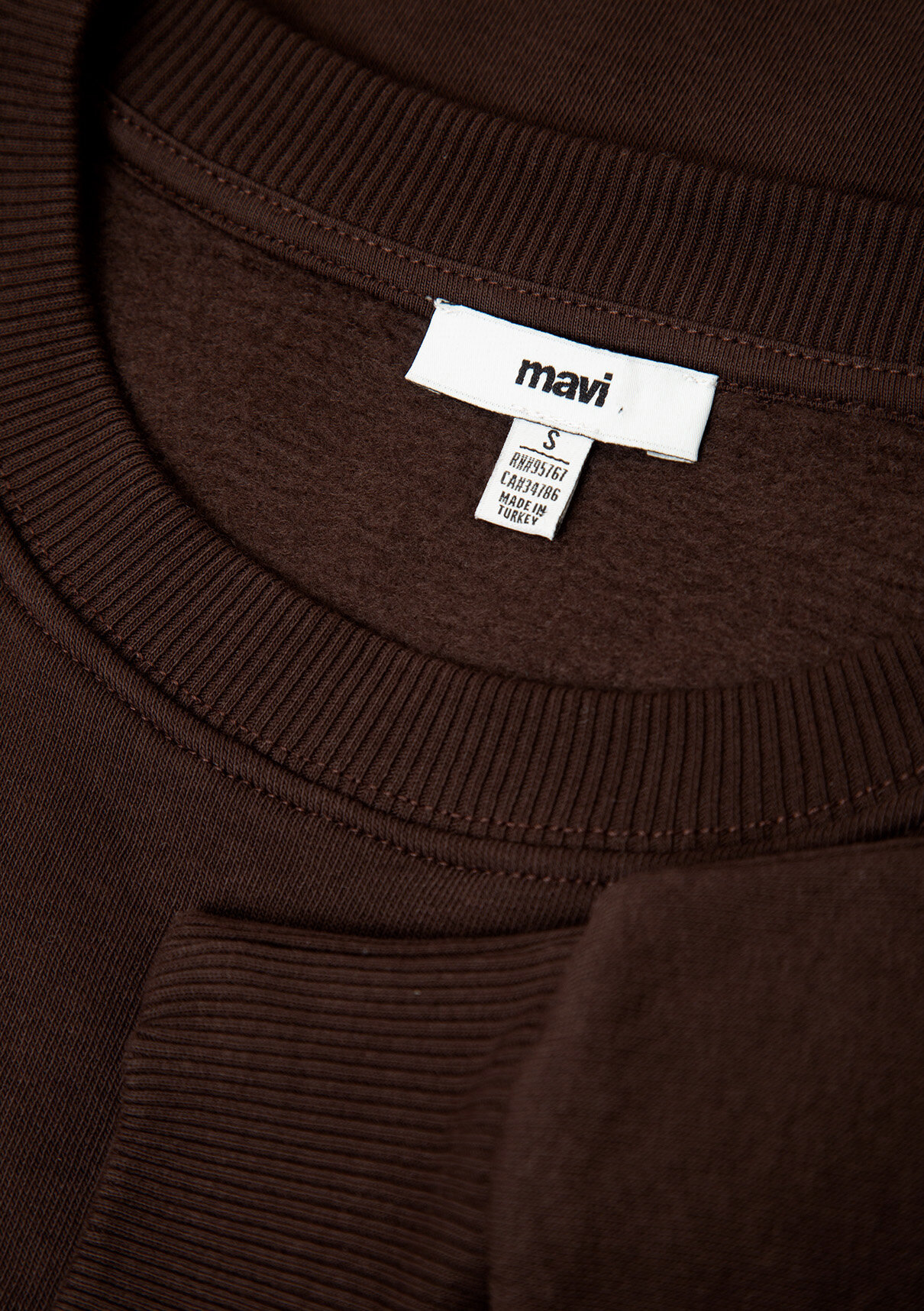 Mavi Logo Baskılı Kahverengi Sweatshirt görsel 8