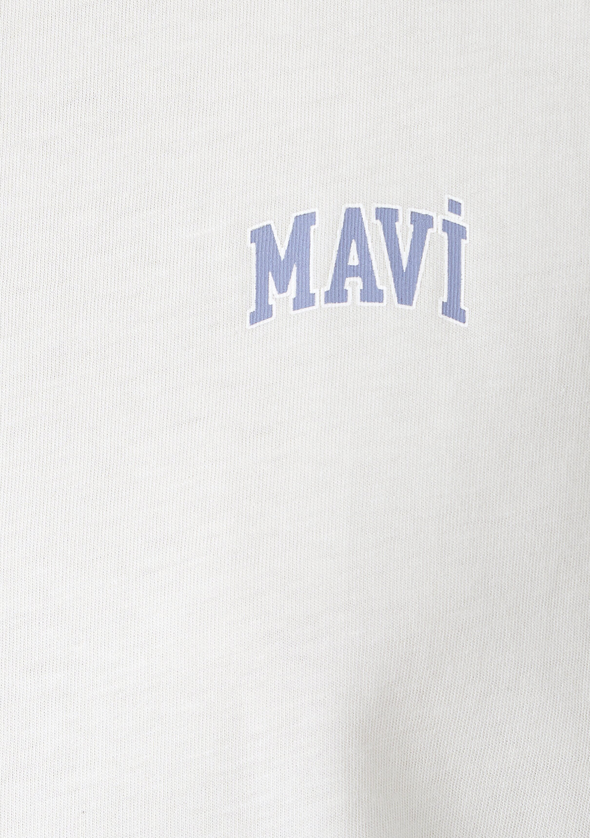Mavi Logo Baskılı Ekru Tişört görsel 7