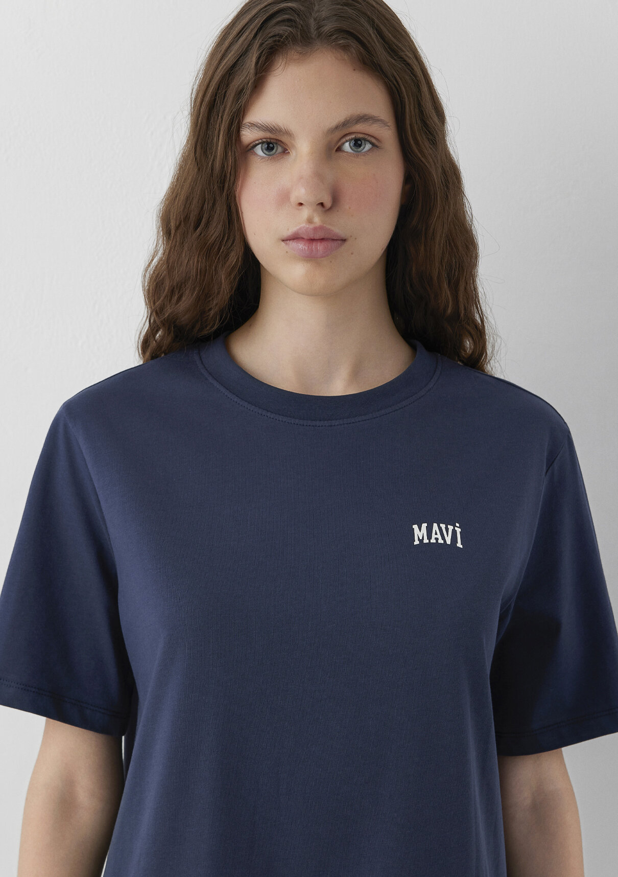 Mavi Logo Baskılı Lacivert Tişört görsel 6