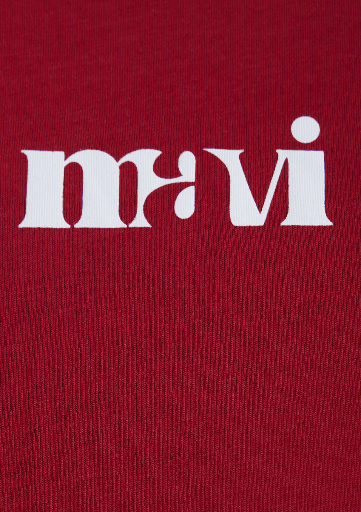 Mavi Logo Baskılı Kırmızı Tişört görsel 6