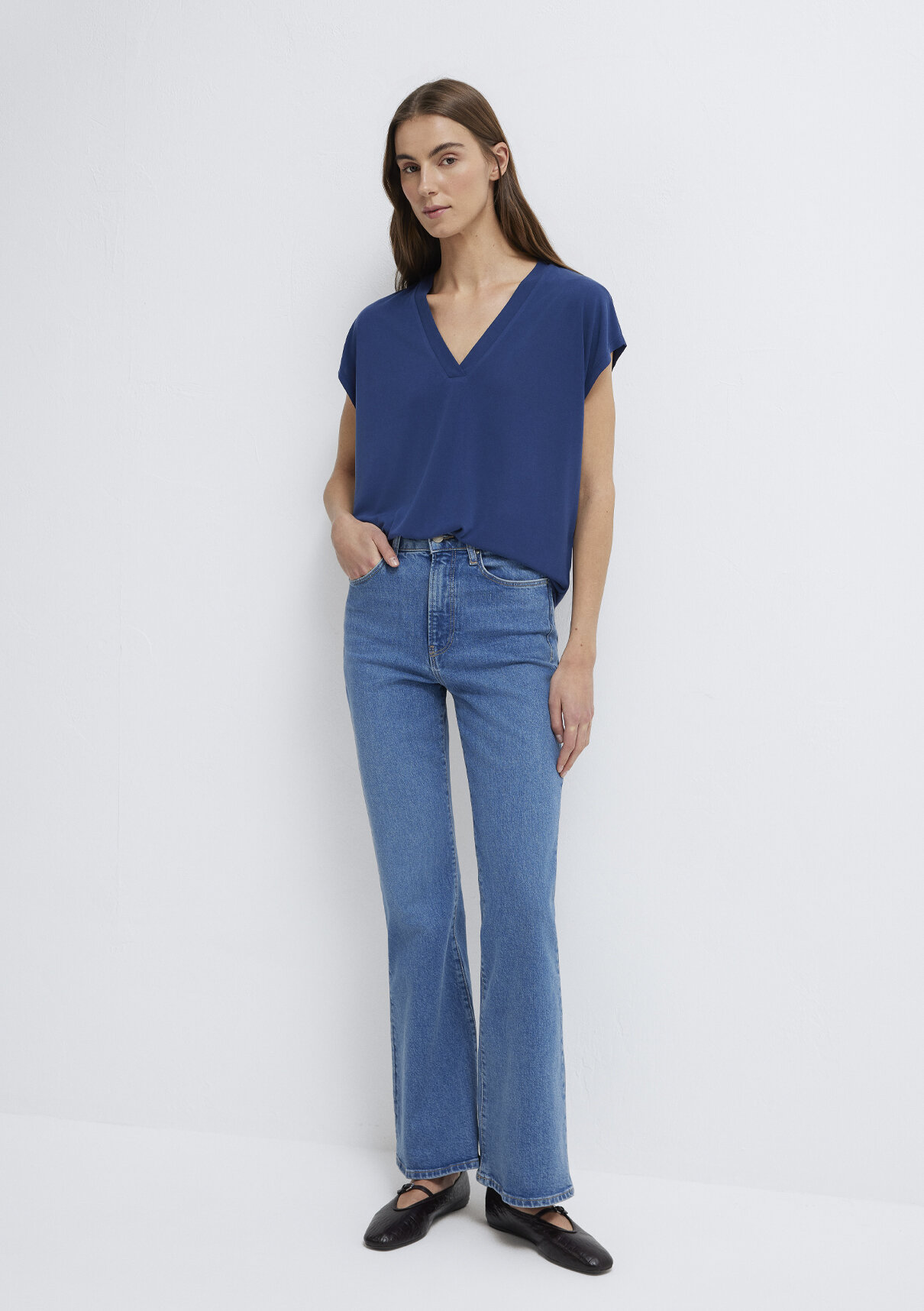 Mavi Soft-Premium Lacivert (TENCEL™) Modal Karışımlı V Yaka Tişört görsel 2