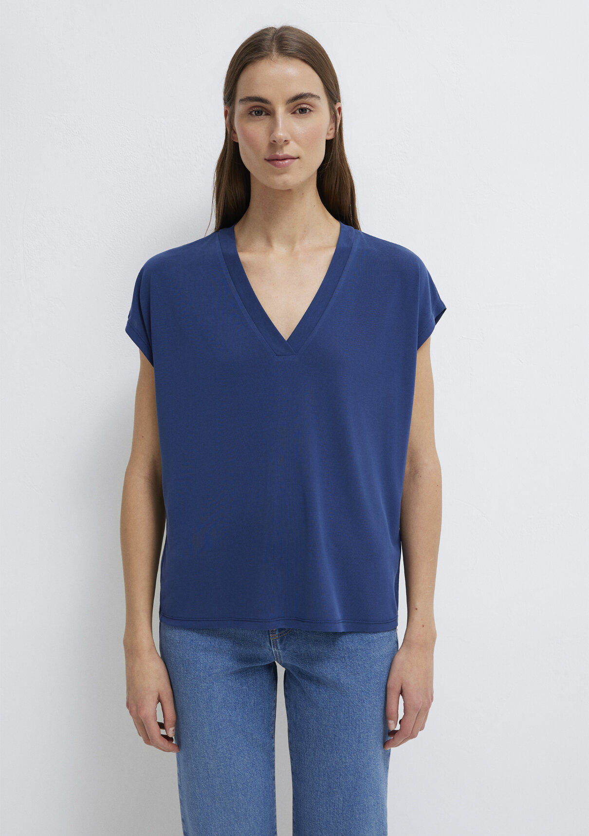 Mavi Soft-Premium Lacivert (TENCEL™) Modal Karışımlı V Yaka Tişört görsel 4