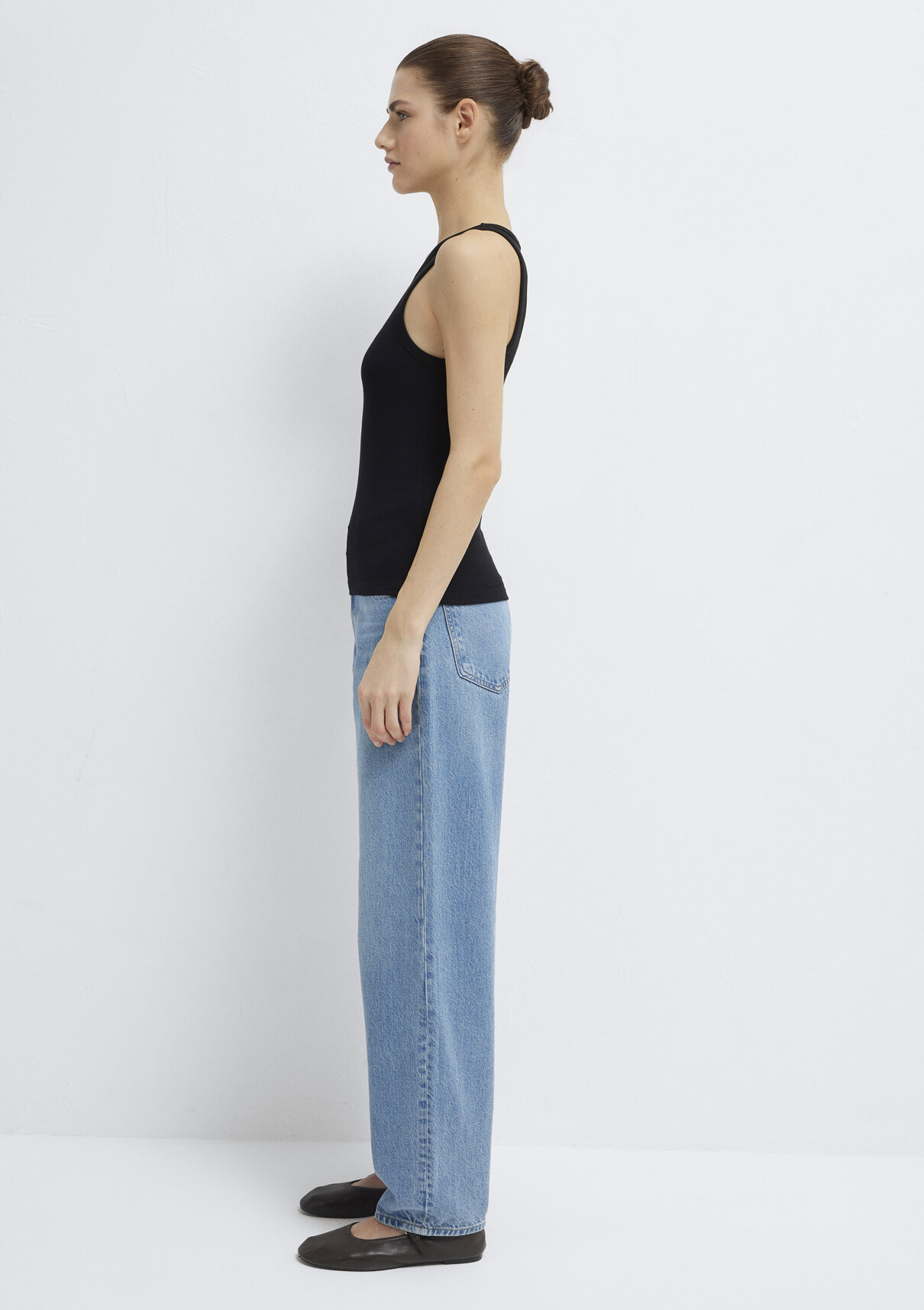 Mavi Halter Yaka Siyah Basic Atlet görsel 4