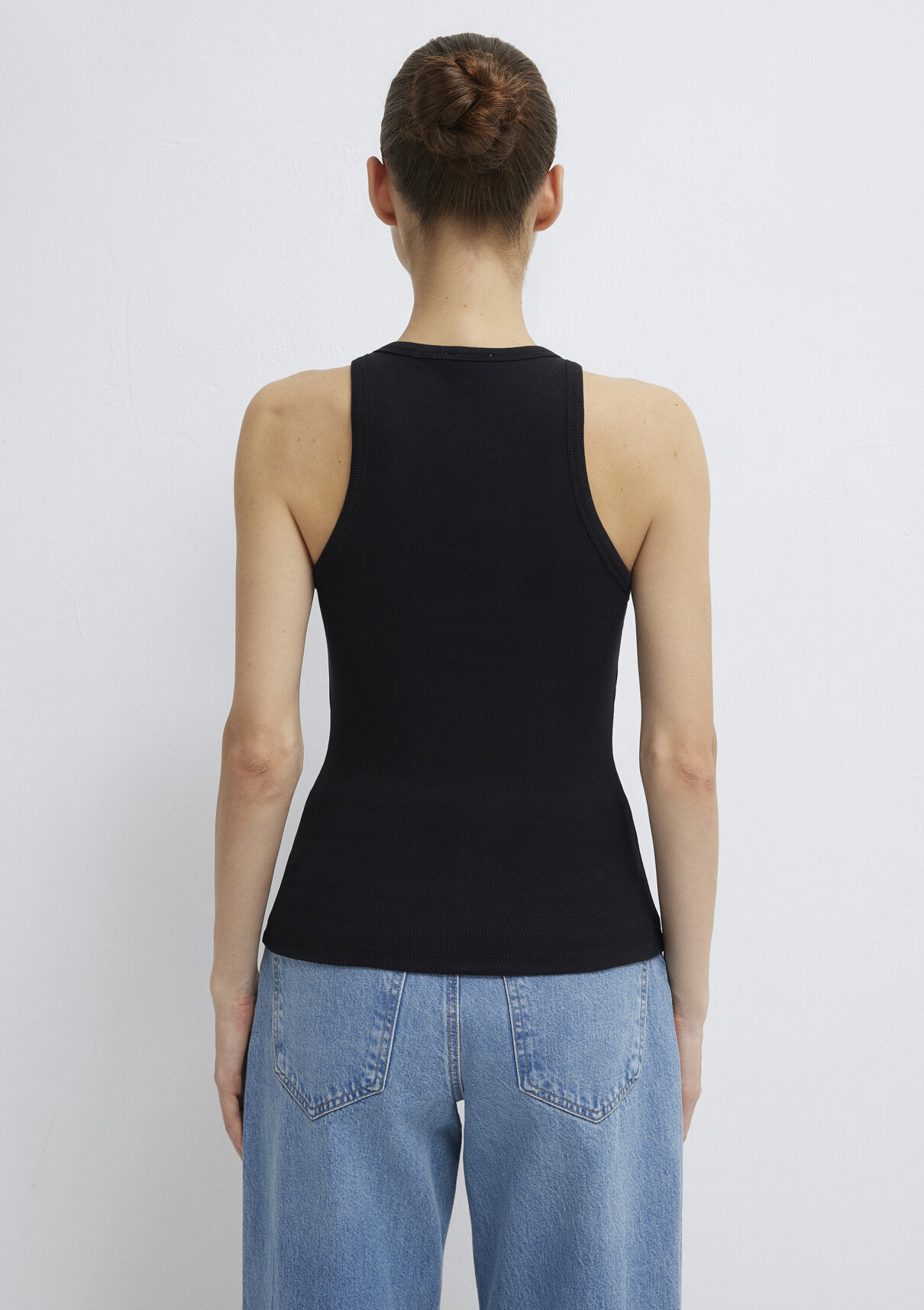 Mavi Halter Yaka Siyah Basic Atlet görsel 5