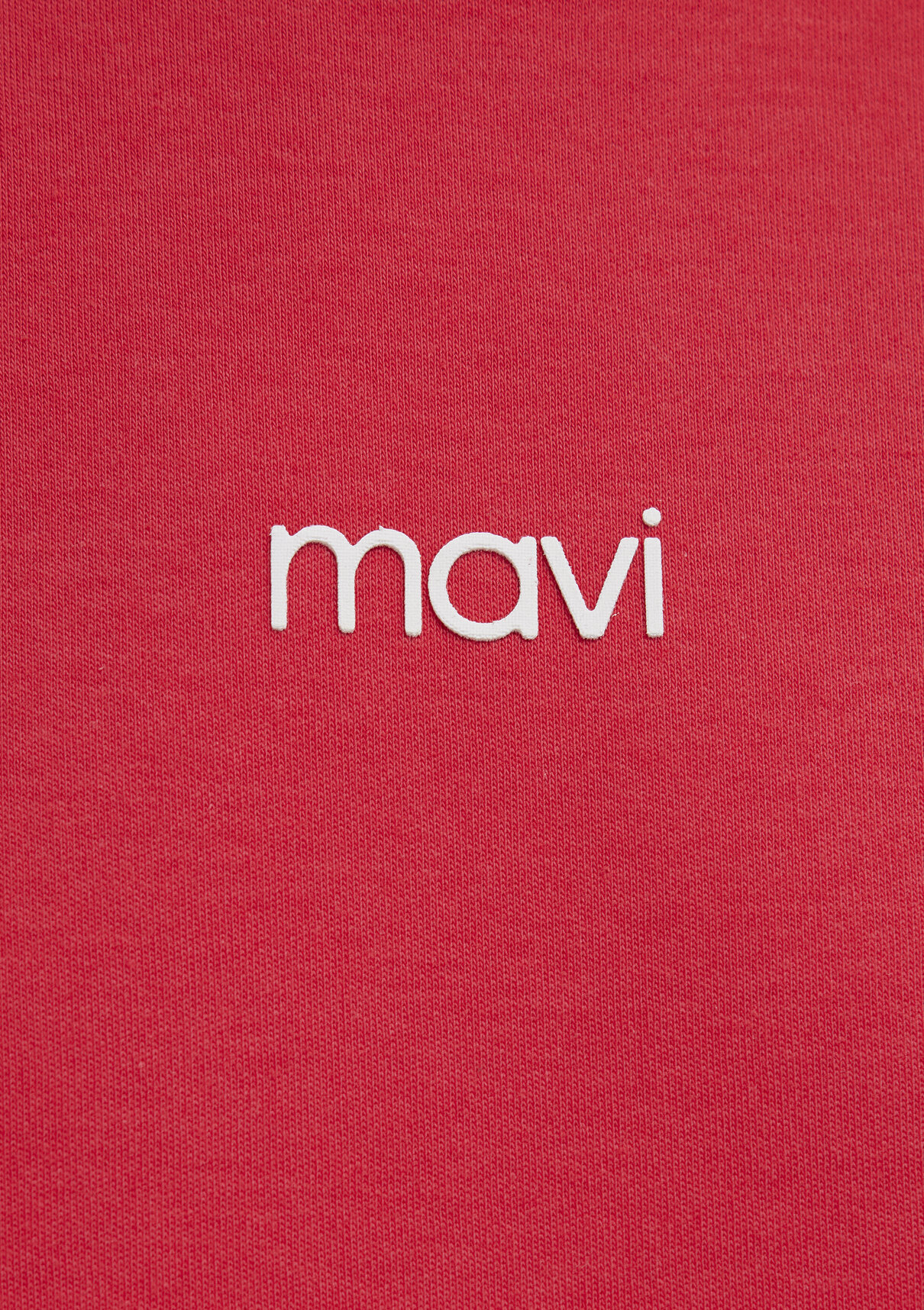 Mavi Logo Baskılı İnterlok Kırmızı Tişört görsel 7