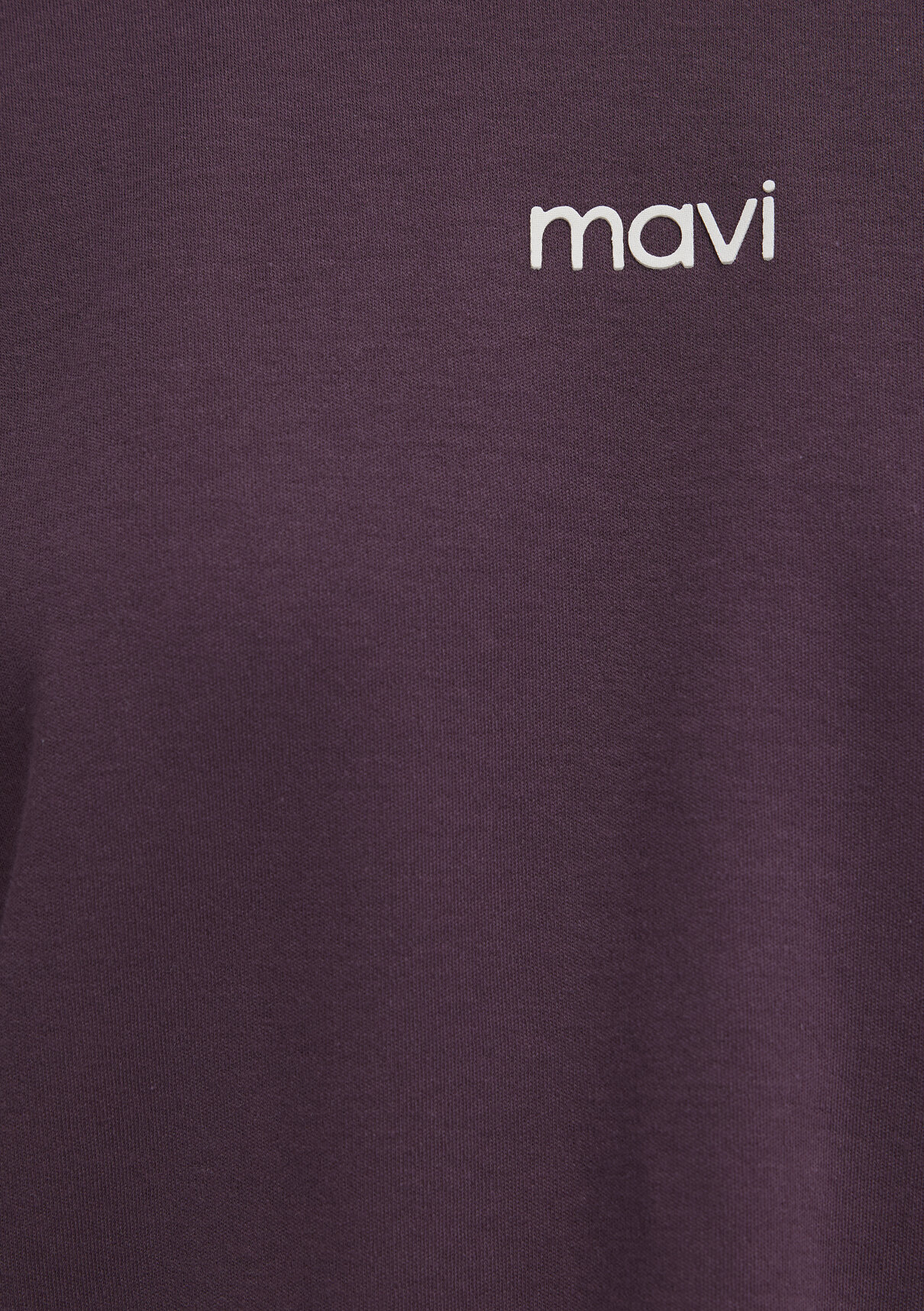 Mavi Logo Baskılı İnterlok Mor Tişört görsel 7