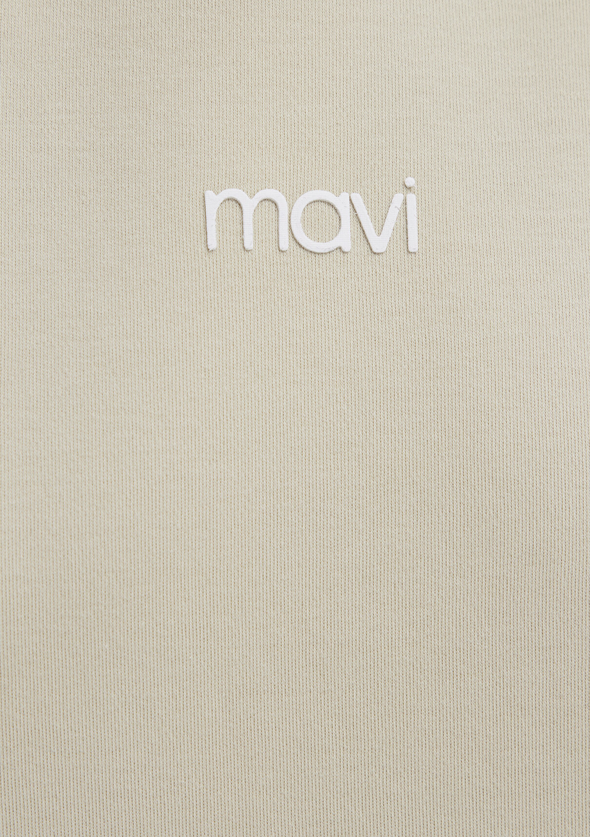 Mavi Logo Baskılı Bej Tişört görsel 7