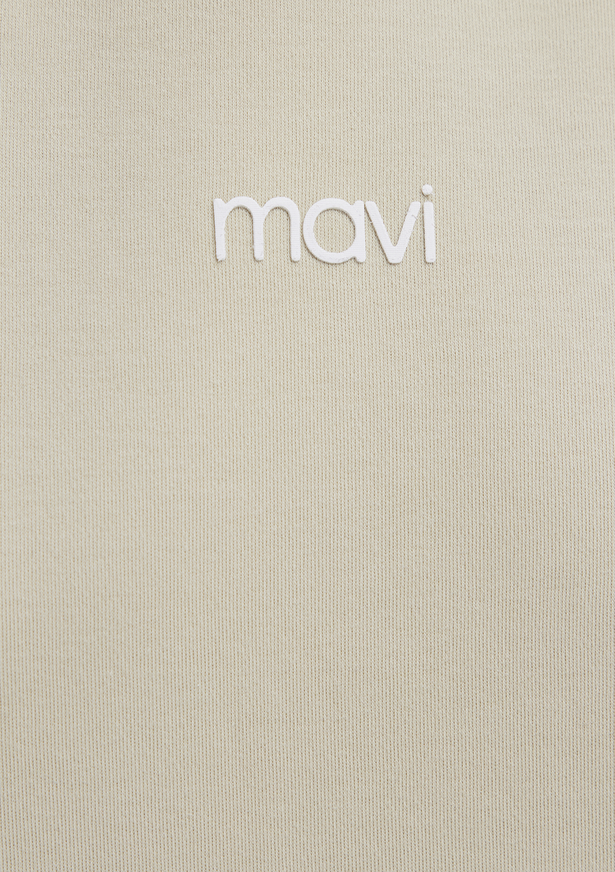 Mavi Logo Baskılı Bej Tişört görsel 7
