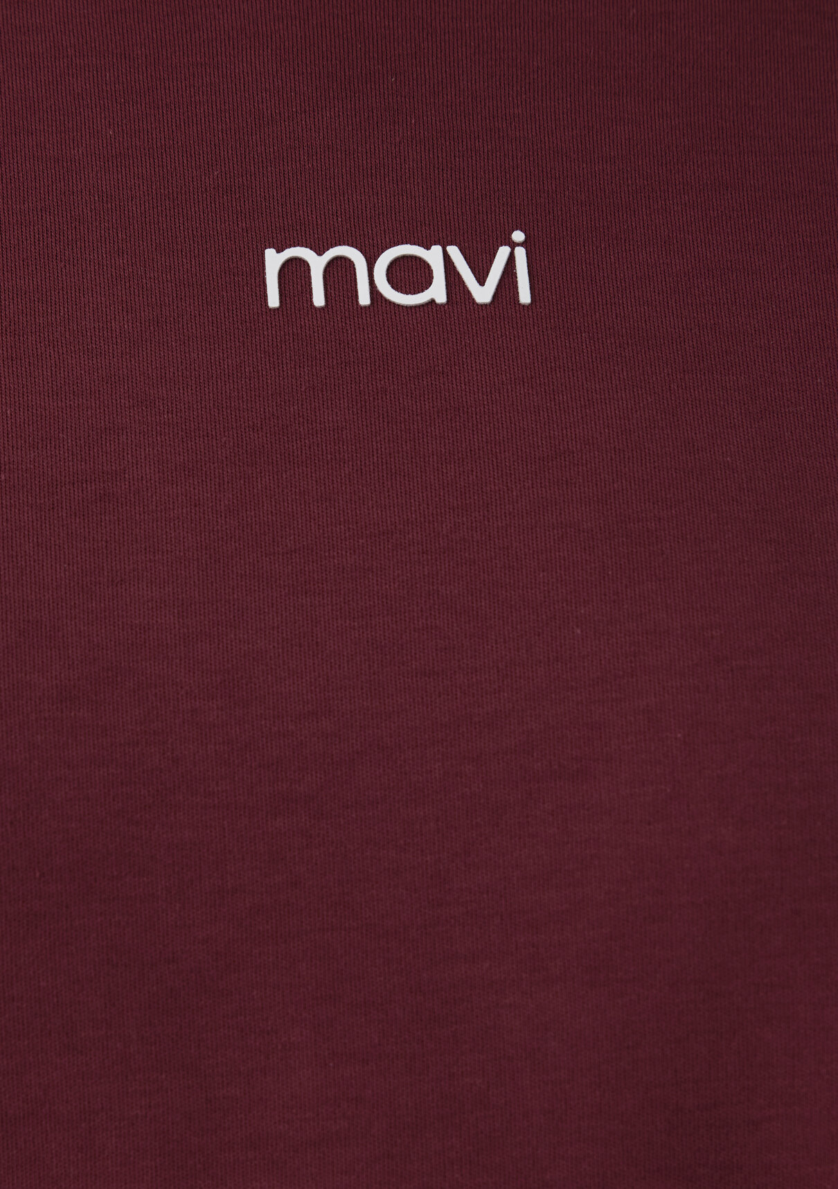 Mavi Logo Baskılı İnterlok Bordo Tişört görsel 7