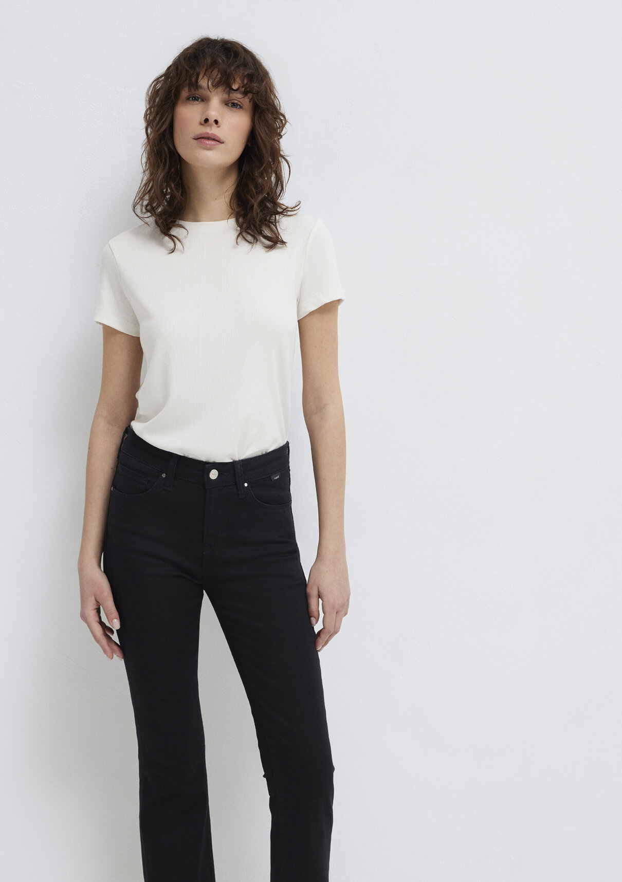 Mavi (TENCEL™) Modal Karışımlı Beyaz Basic Tişört