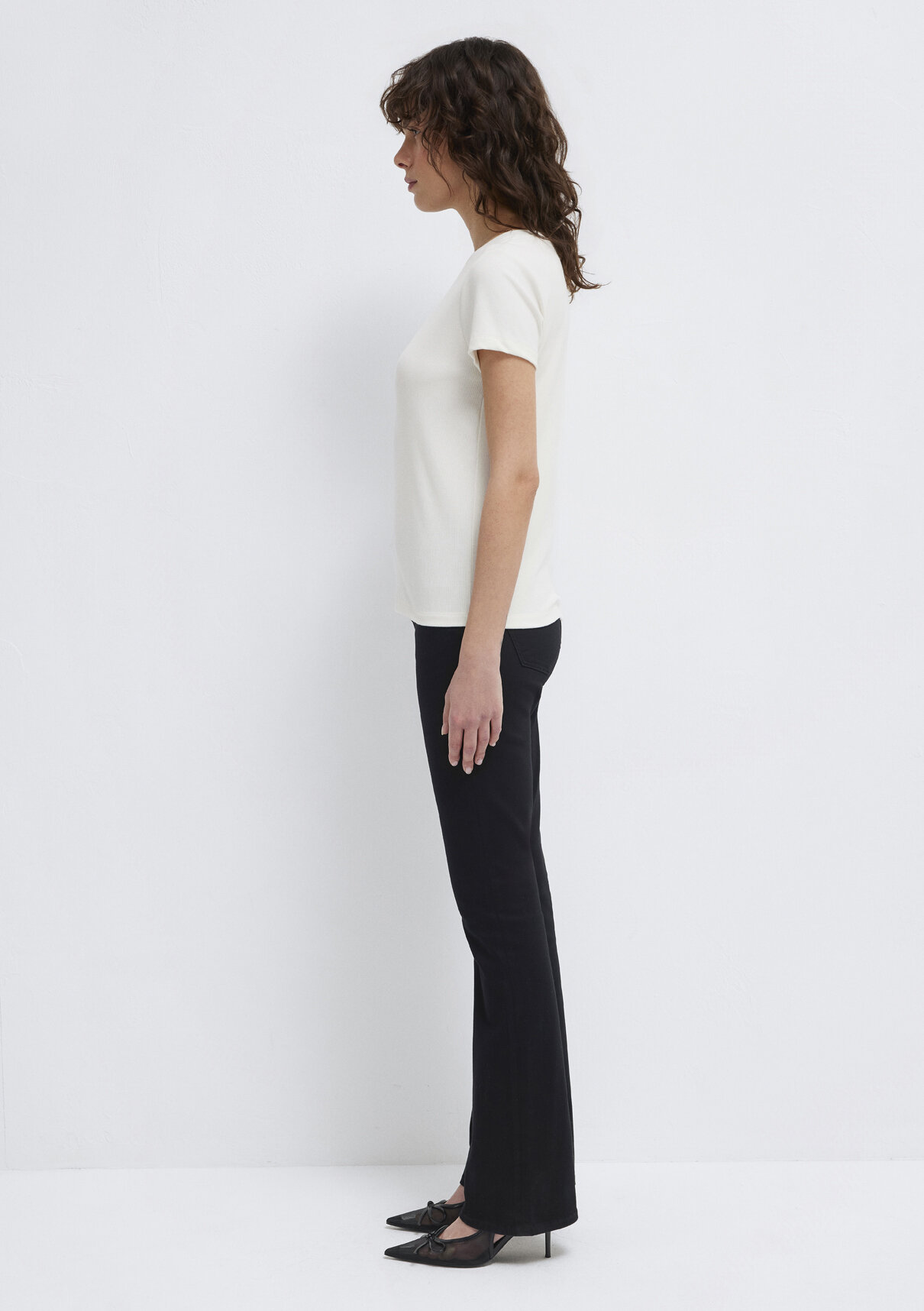 Mavi (TENCEL™) Modal Karışımlı Beyaz Basic Tişört görsel 5