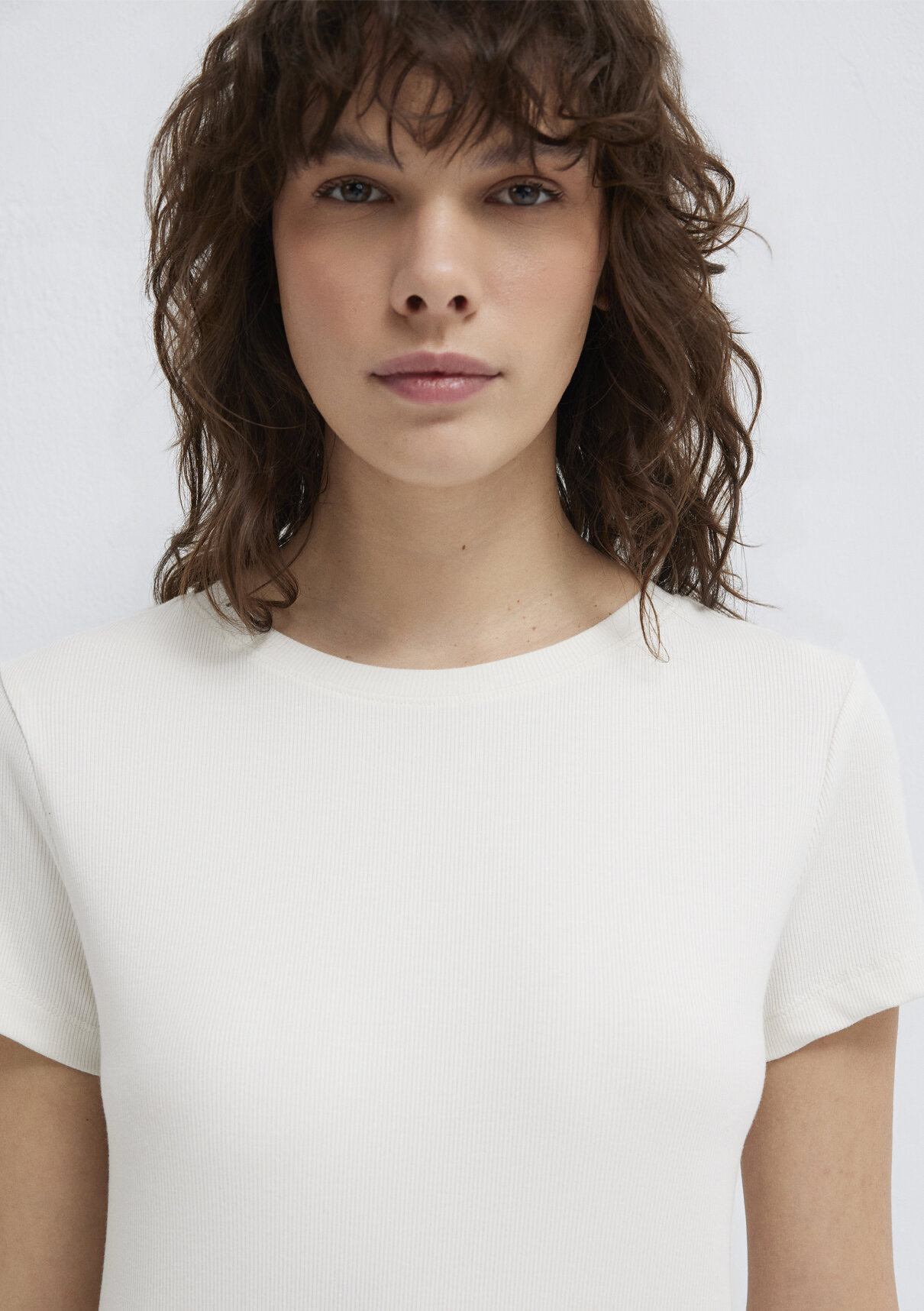 Mavi (TENCEL™) Modal Karışımlı Beyaz Basic Tişört görsel 7