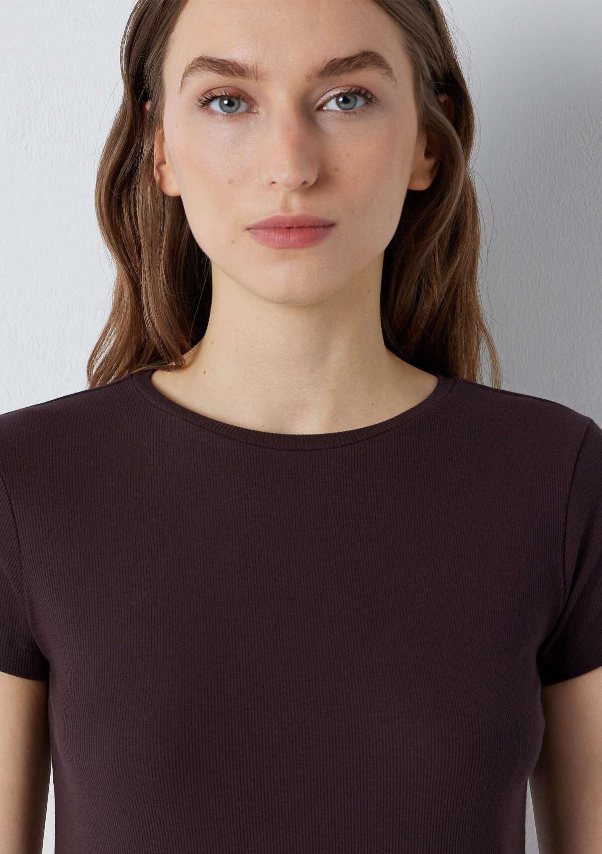 Mavi (TENCEL™) Modal Karışımlı Kahverengi Basic Tişört görsel 6