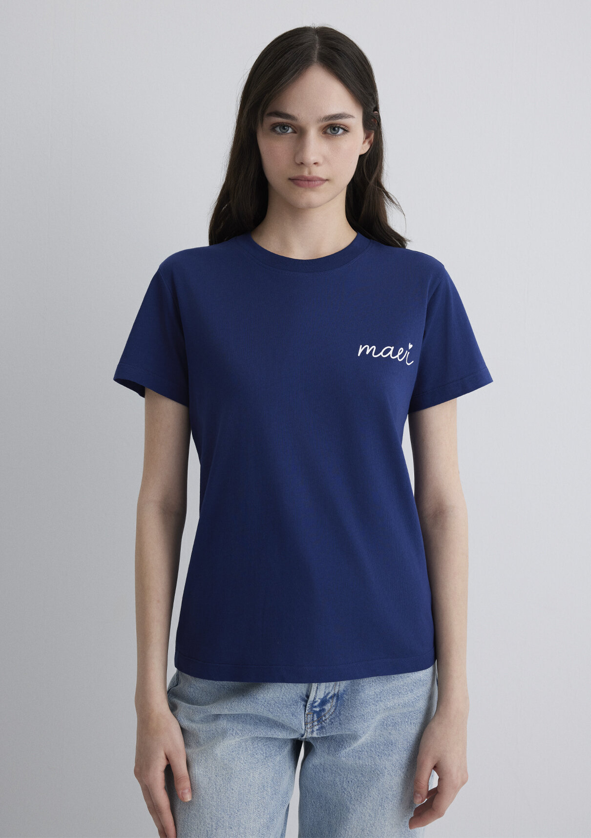 Mavi Logo Baskılı Lacivert Tişört görsel 4
