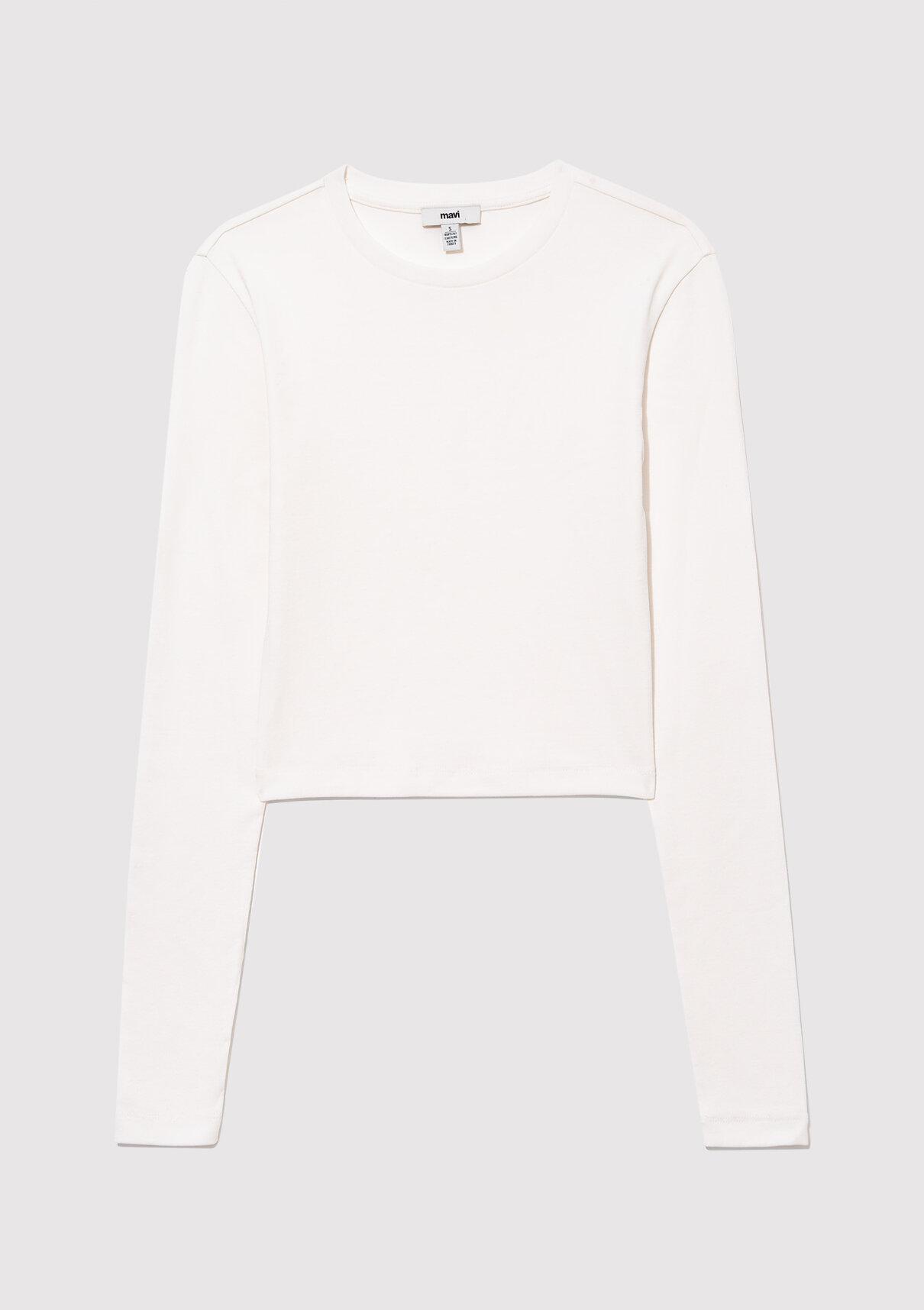 Mavi 2li Uzun Kollu Crop Basic Tişört görsel 3