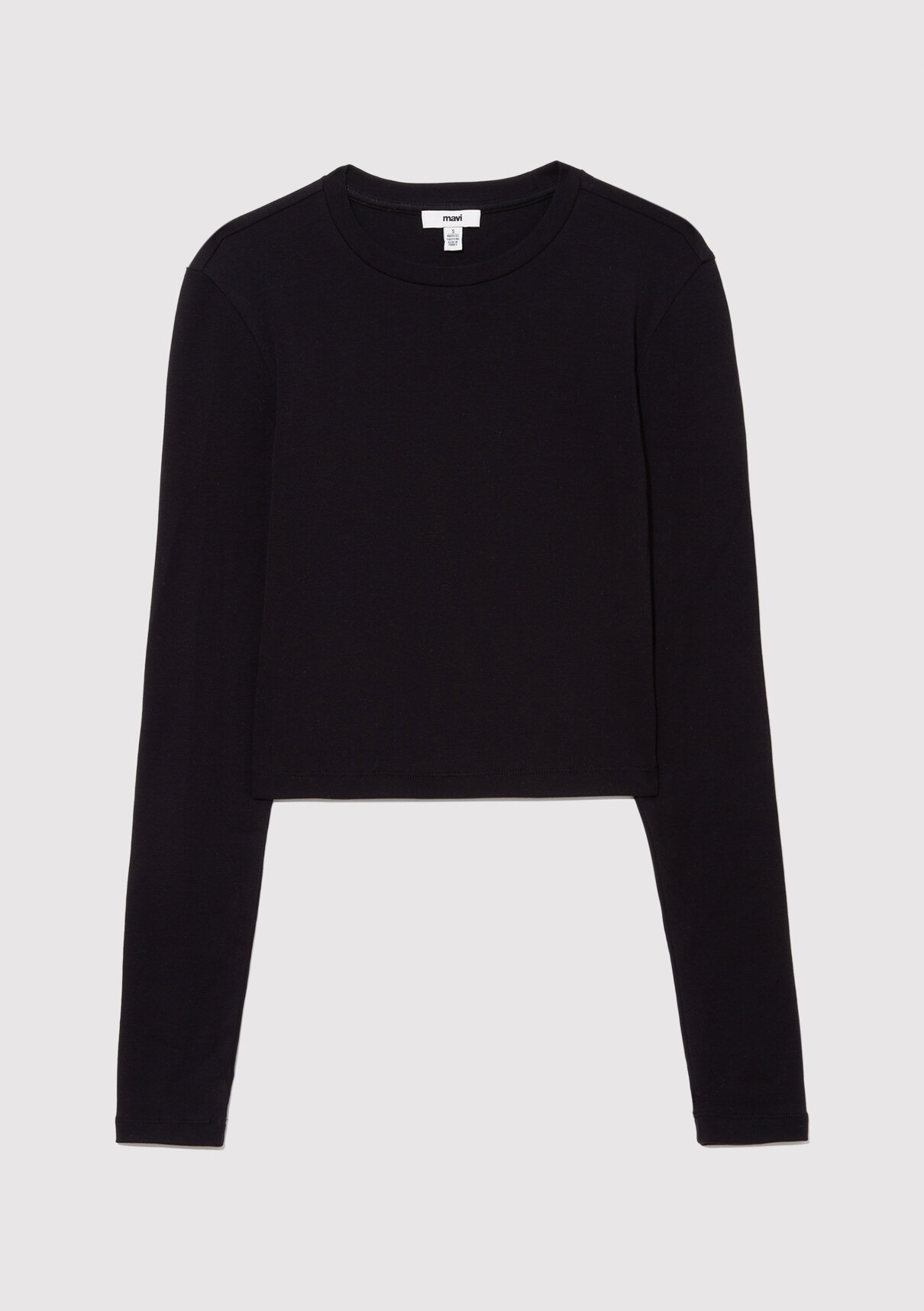 Mavi 2li Uzun Kollu Crop Basic Tişört görsel 4