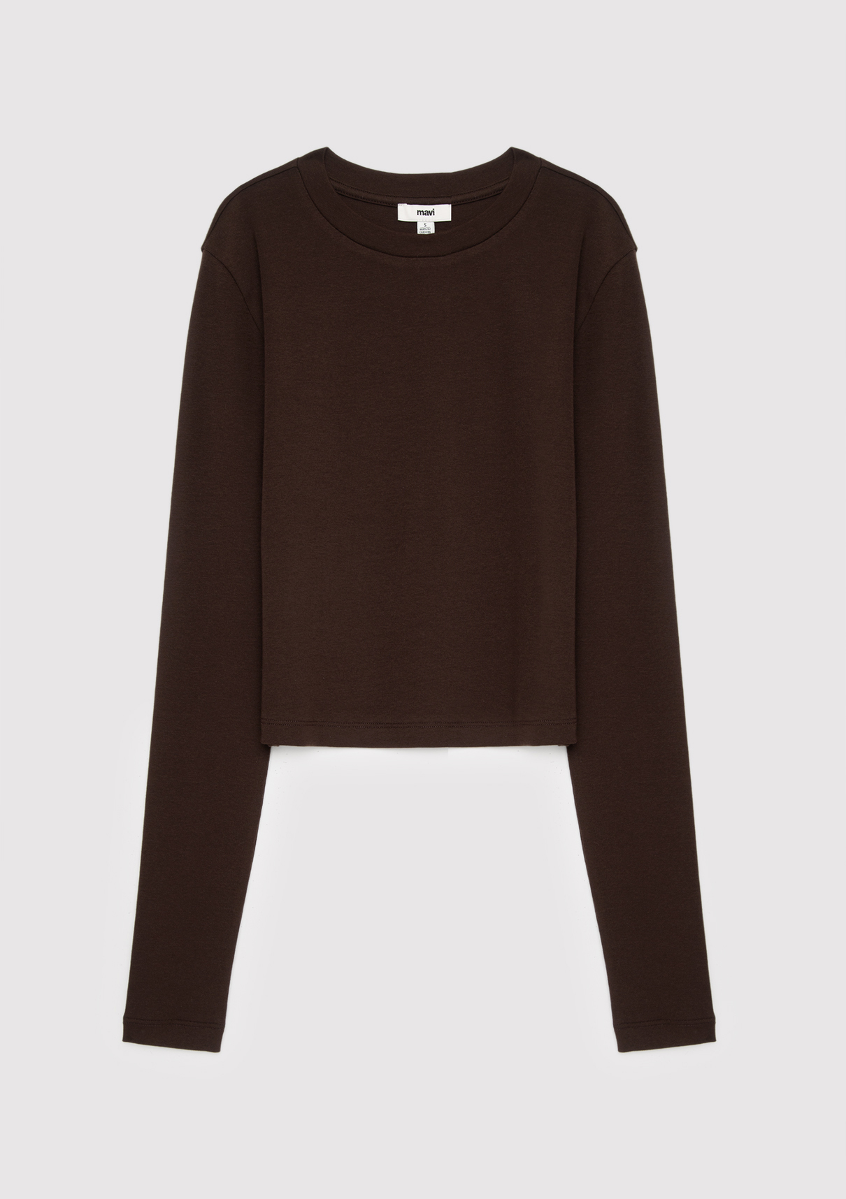 Mavi 2li Uzun Kollu Crop Basic Tişört görsel 4