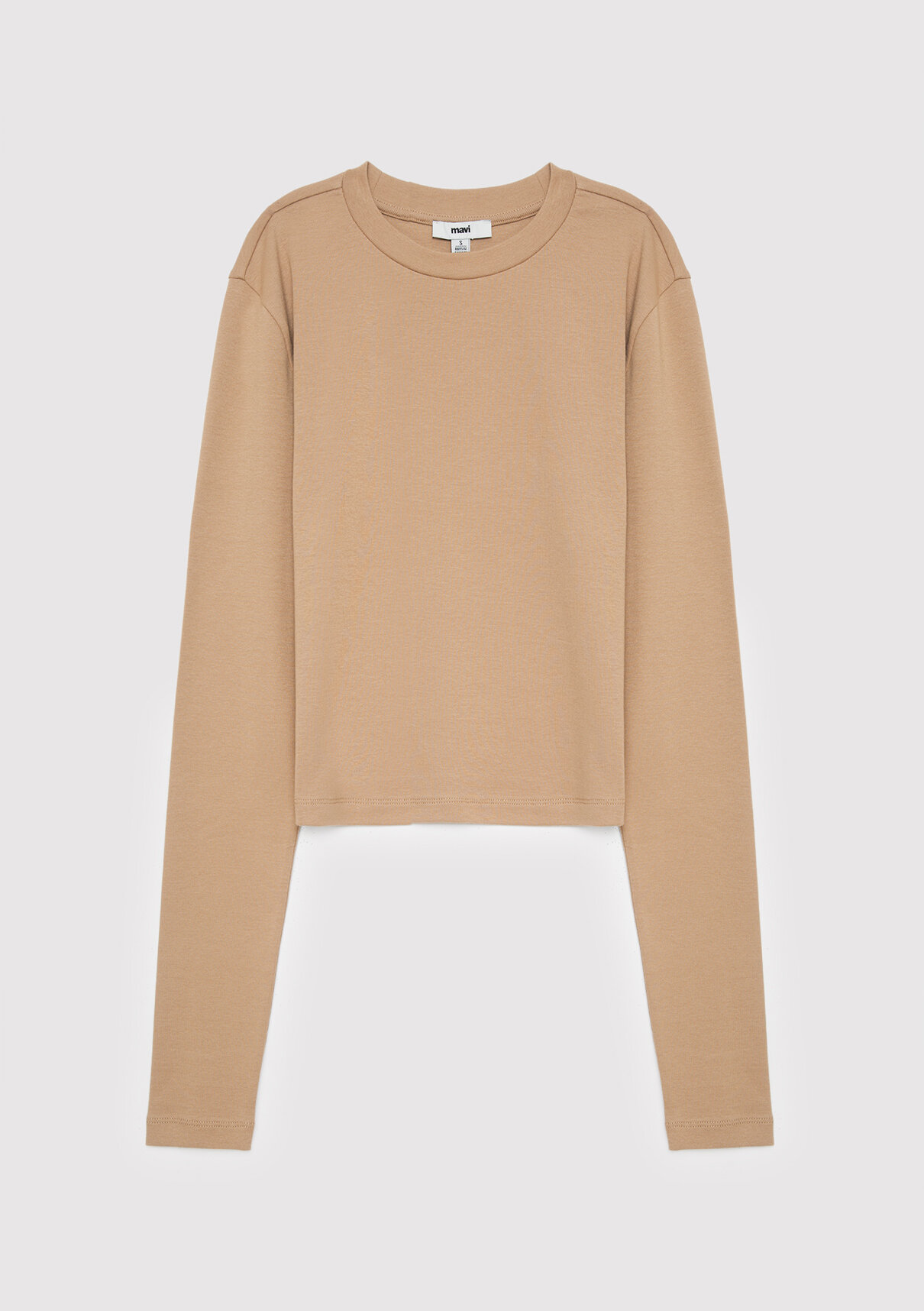 Mavi 2li Uzun Kollu Crop Basic Tişört görsel 6