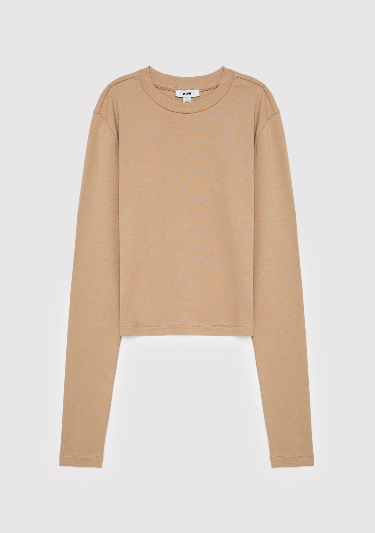 Mavi 2li Uzun Kollu Crop Basic Tişört görsel 6