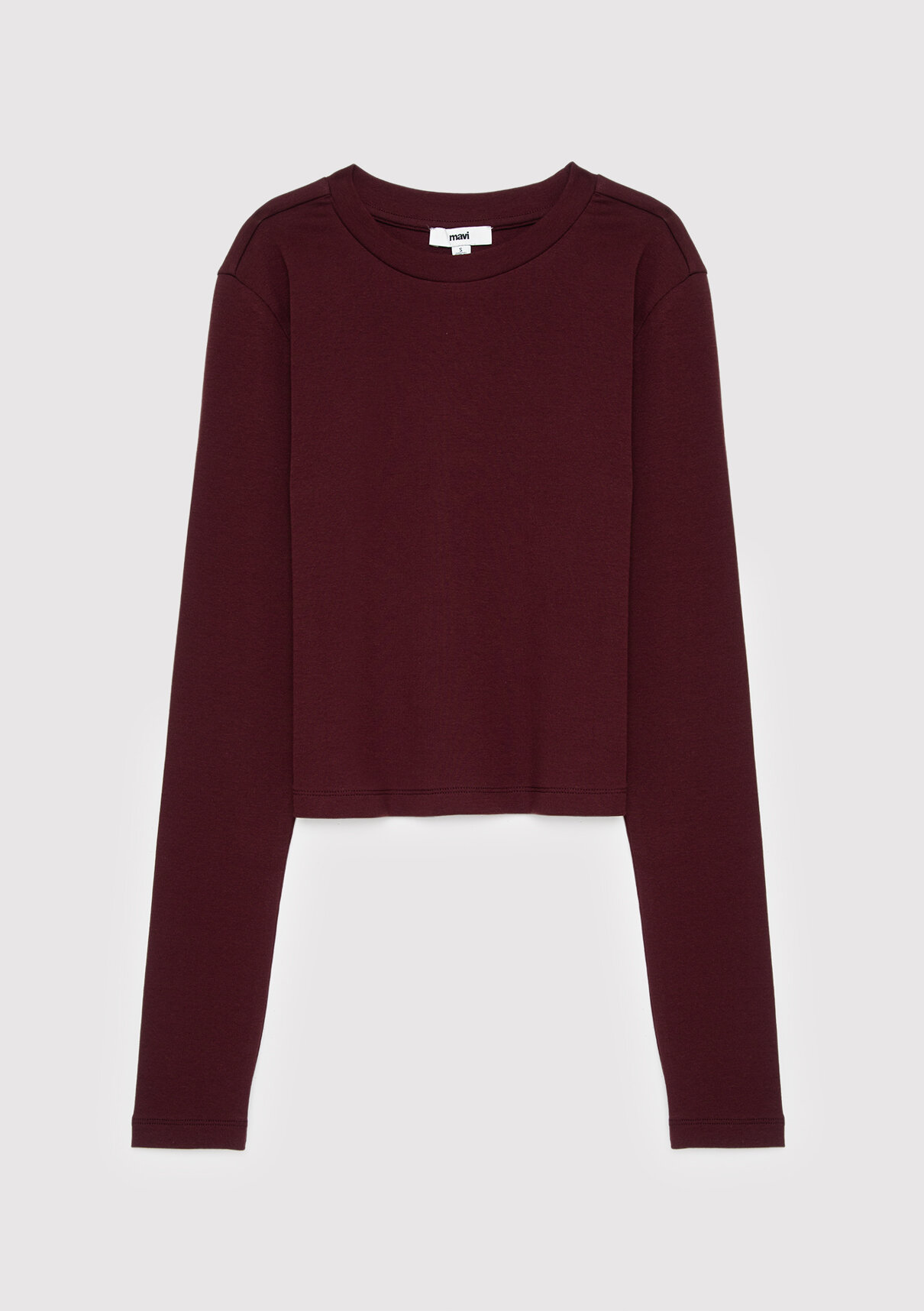 Mavi 2li Uzun Kollu Crop Basic Tişört görsel 4