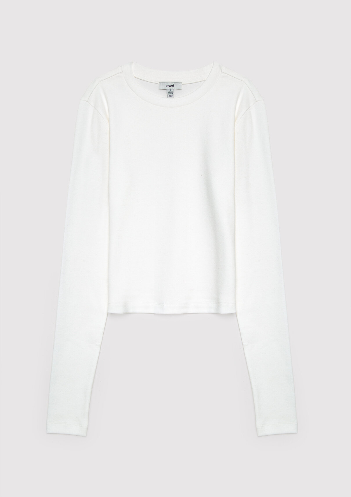 Mavi 2li Uzun Kollu Crop Basic Tişört görsel 6
