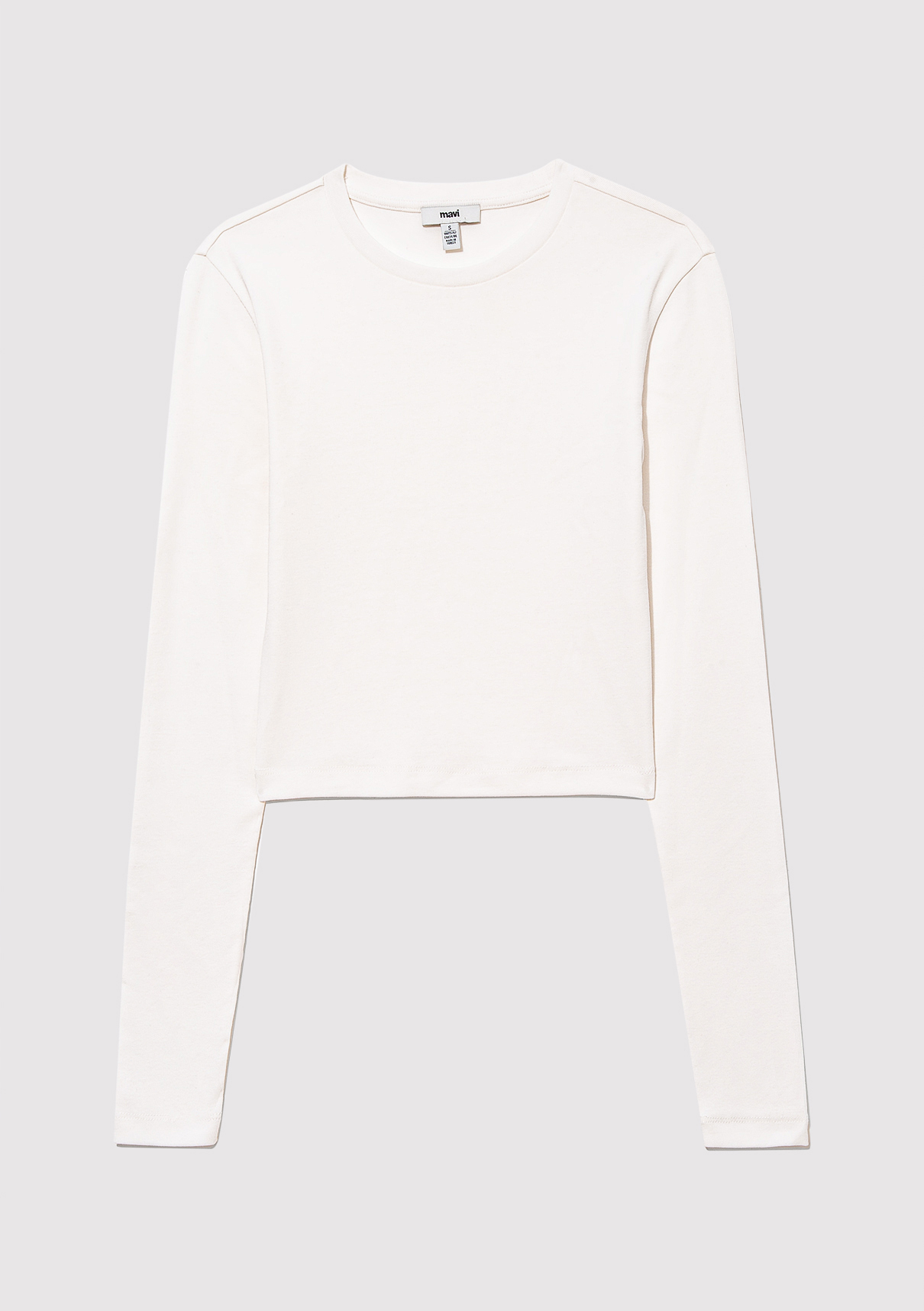 Mavi 2li Uzun Kollu Crop Basic Tişört görsel 6