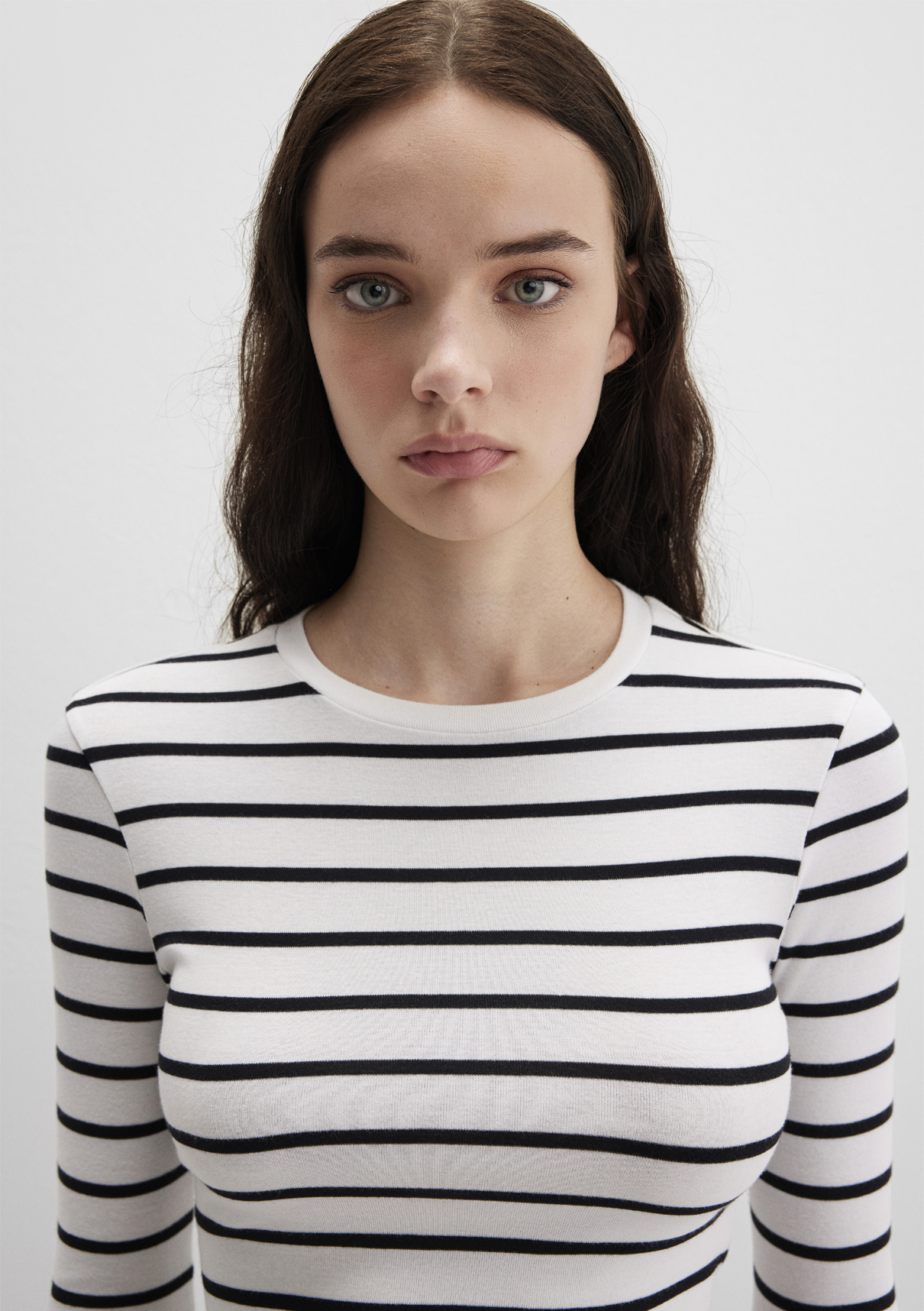 Mavi 2li Uzun Kollu Crop Basic Tişört görsel 6