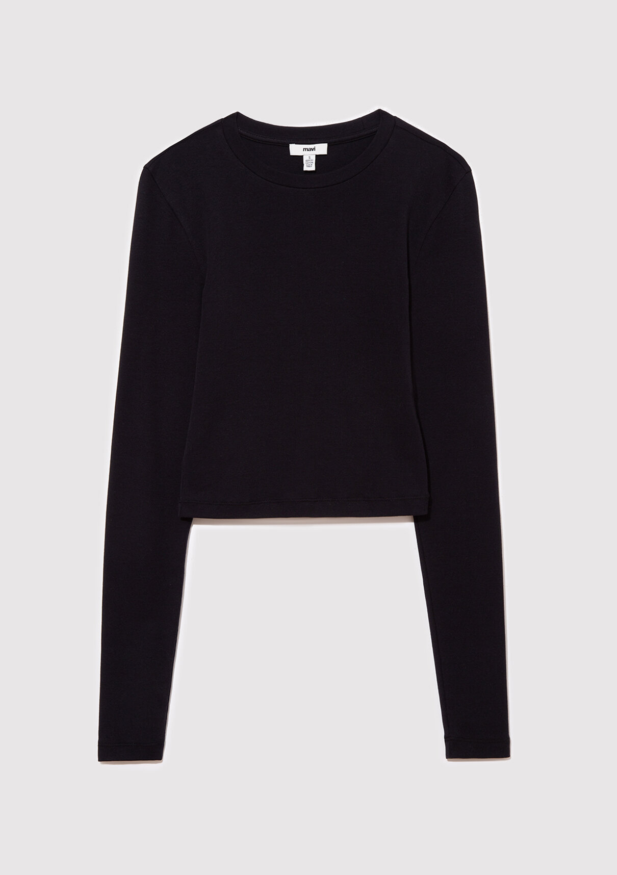 Mavi 2li Uzun Kollu Crop Basic Tişört görsel 7