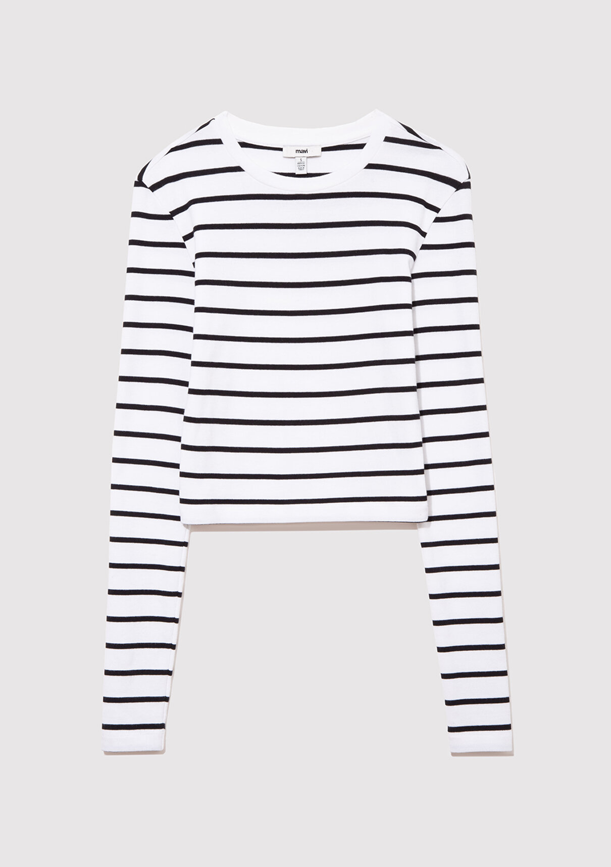 Mavi 2li Uzun Kollu Crop Basic Tişört görsel 8