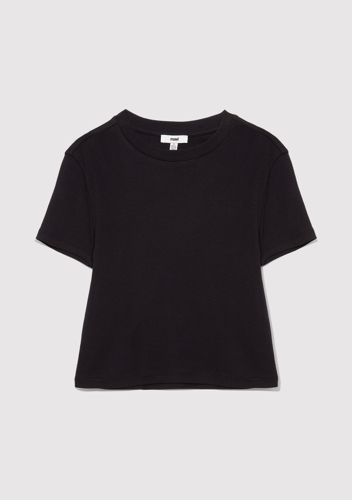 Mavi 2li Kadın Crop Basic Tişört görsel 4