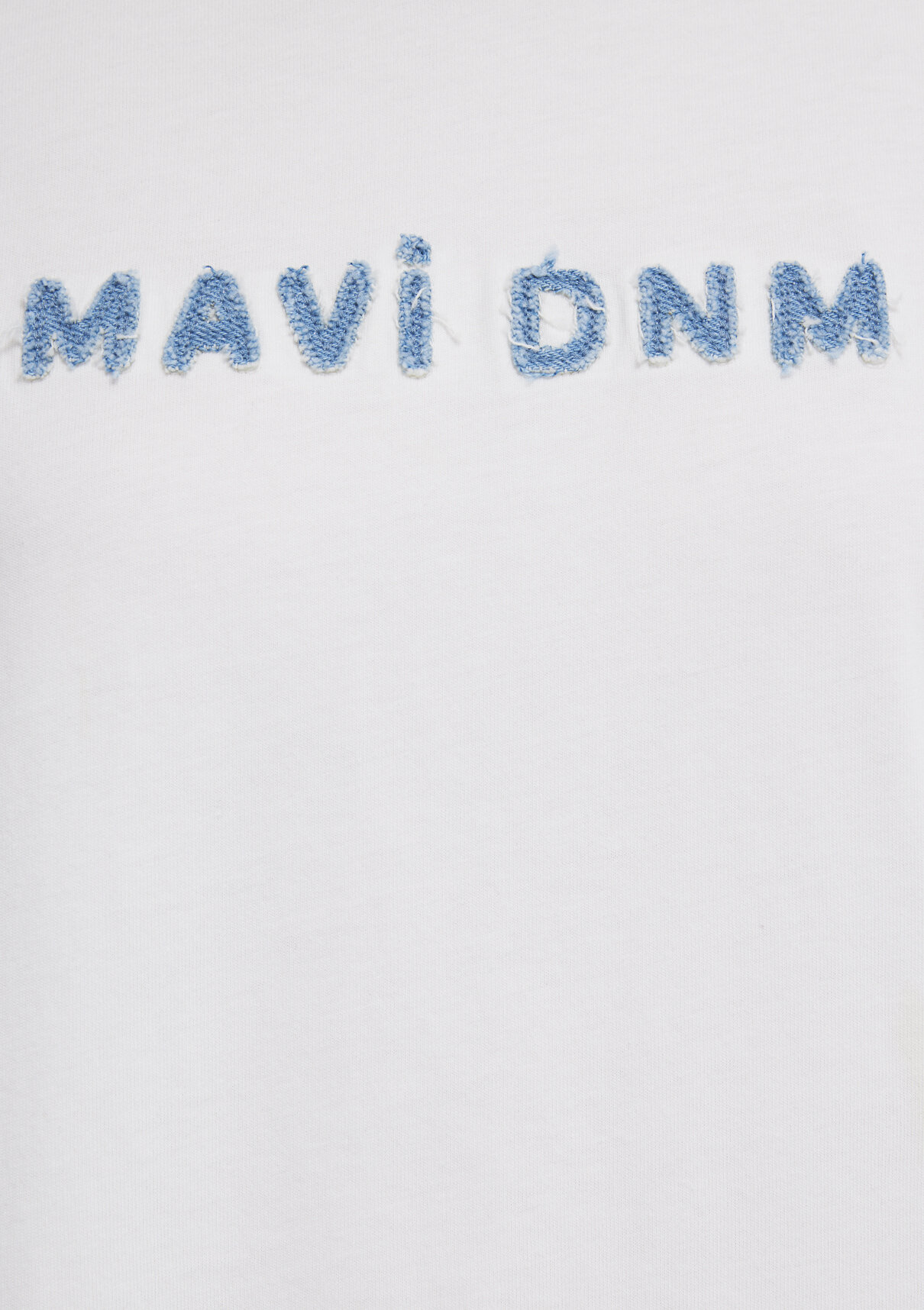 Mavi Baskılı Ekru Tişört görsel 8