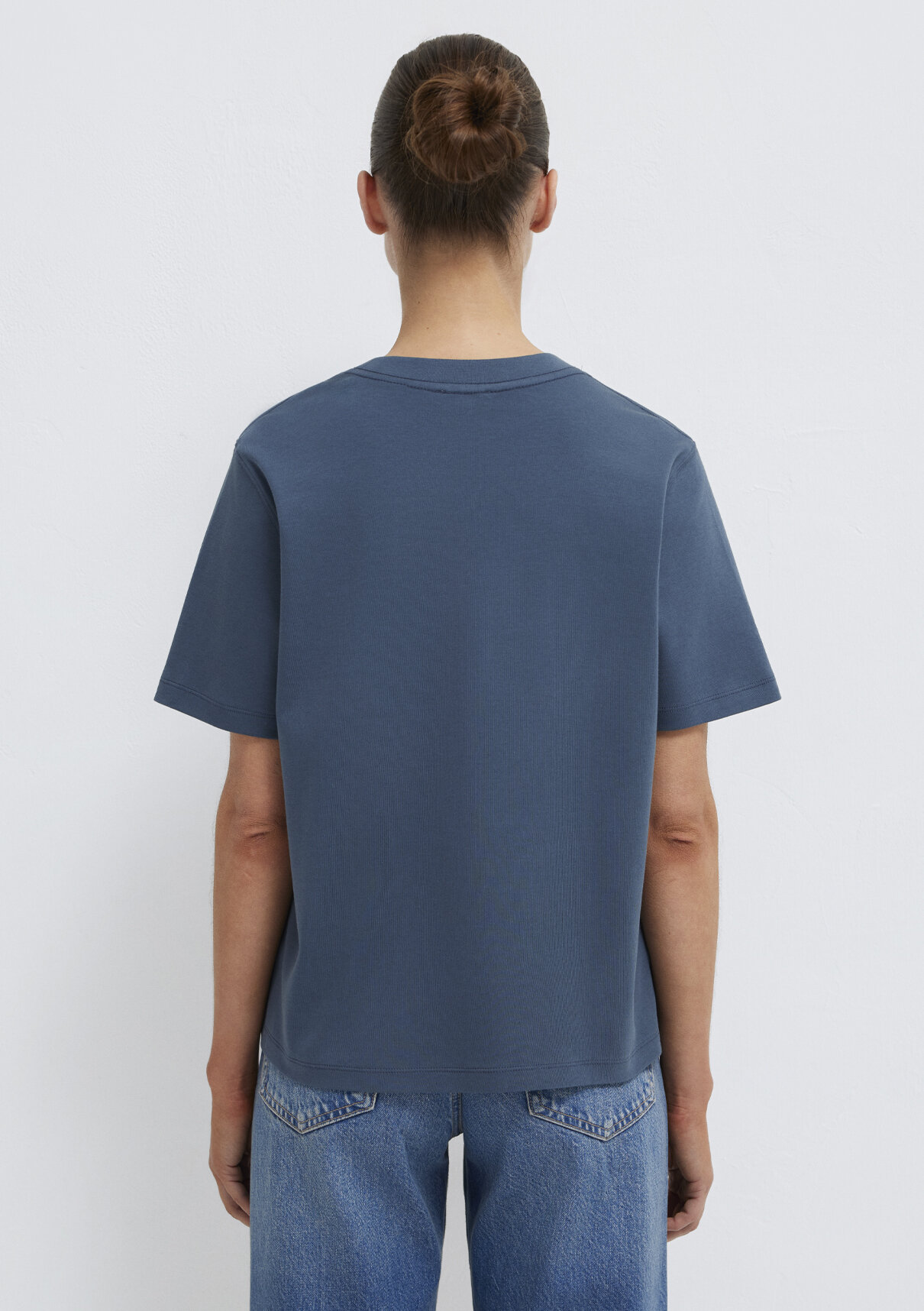 Mavi MV Baskılı İnterlok Lacivert Tişört görsel 6