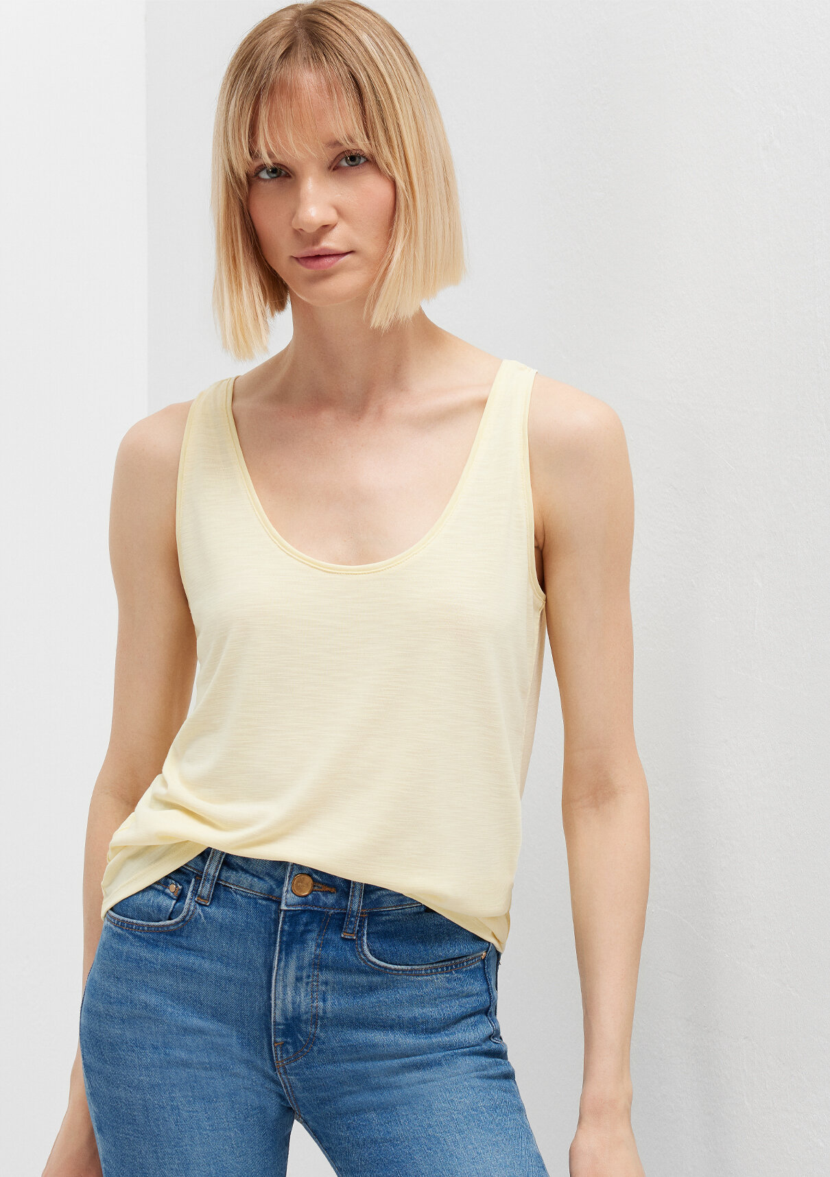 Mavi (Tencel™) Modal Karışımlı Sarı Atlet