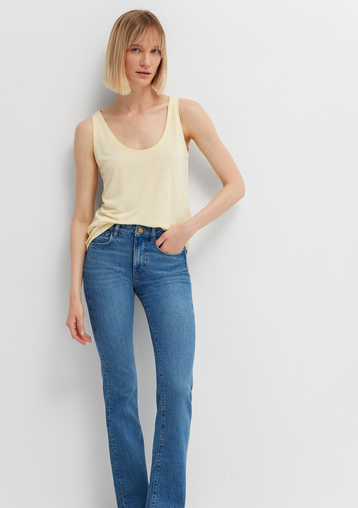 Mavi (Tencel™) Modal Karışımlı Sarı Atlet görsel 2