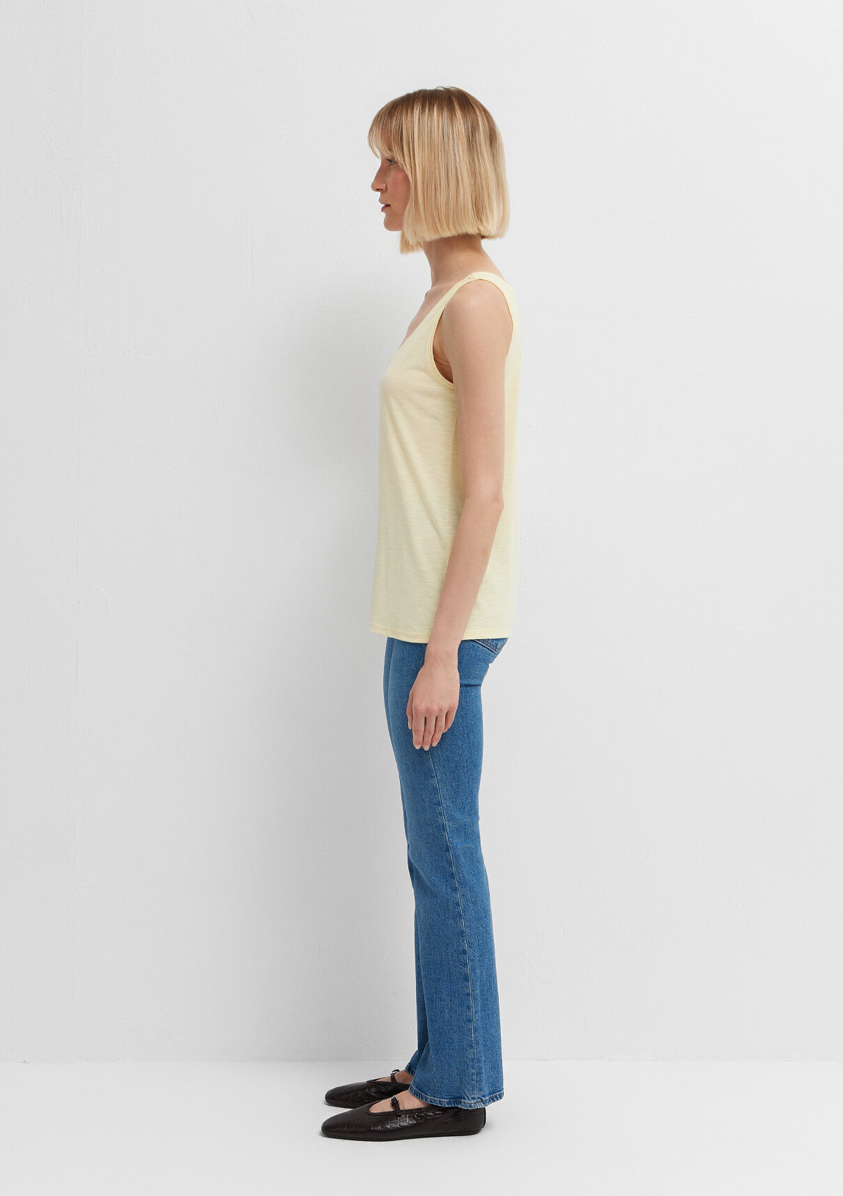 Mavi (Tencel™) Modal Karışımlı Sarı Atlet görsel 4