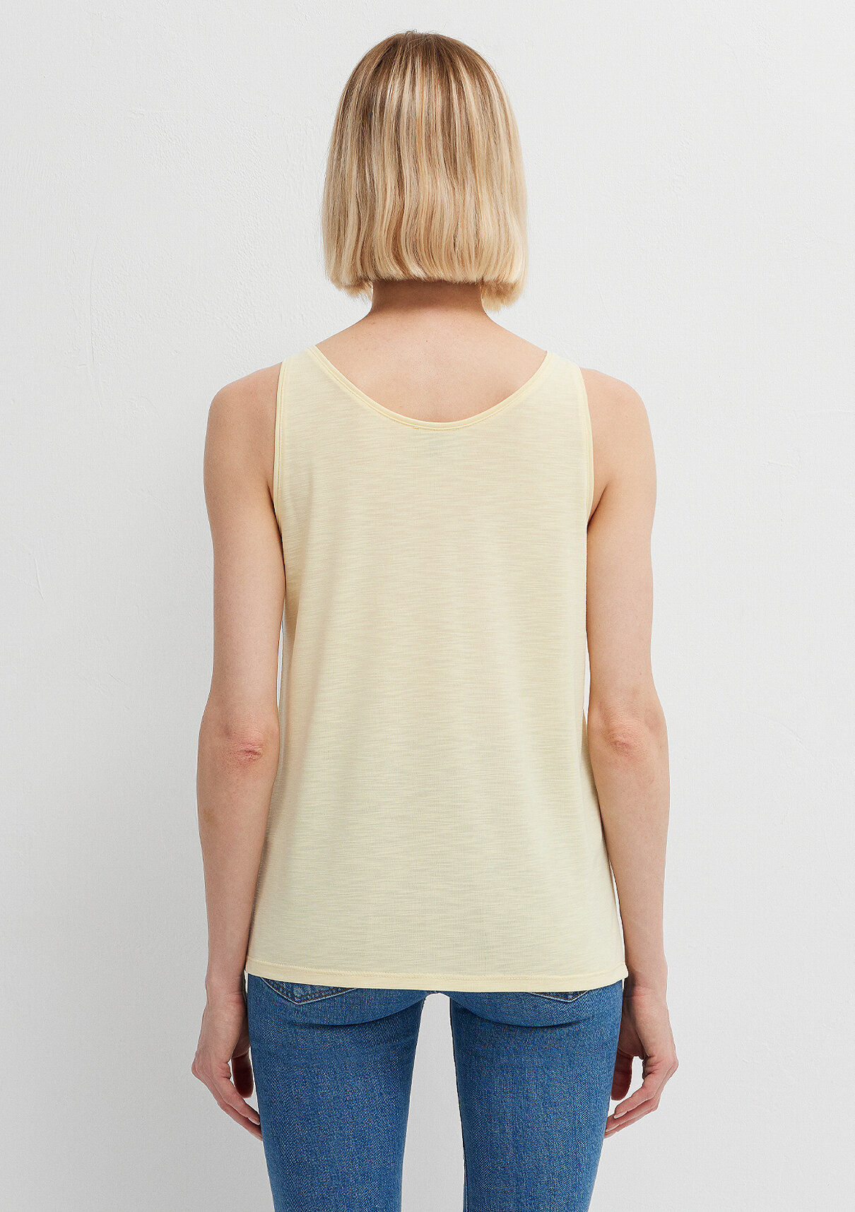 Mavi (Tencel™) Modal Karışımlı Sarı Atlet görsel 5