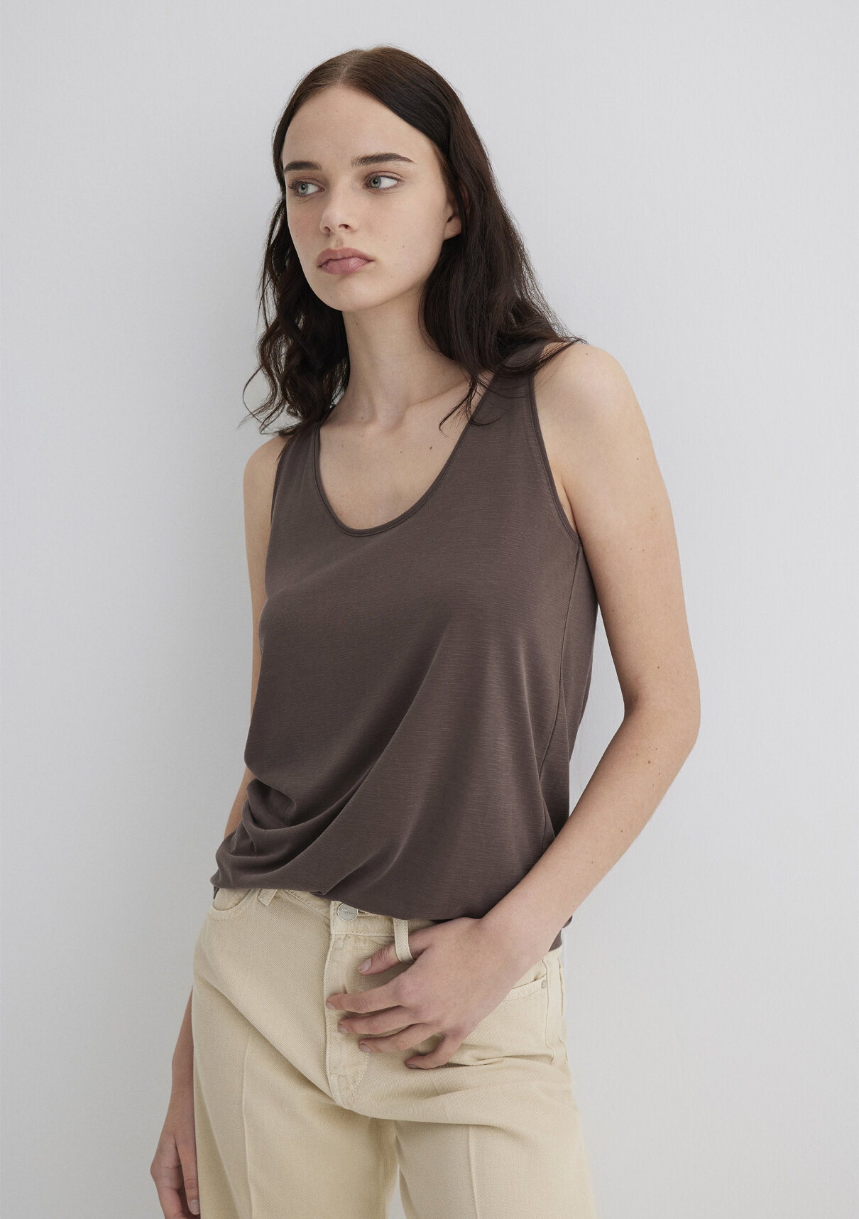 Mavi (Tencel™) Modal Karışımlı Kahverengi Atlet
