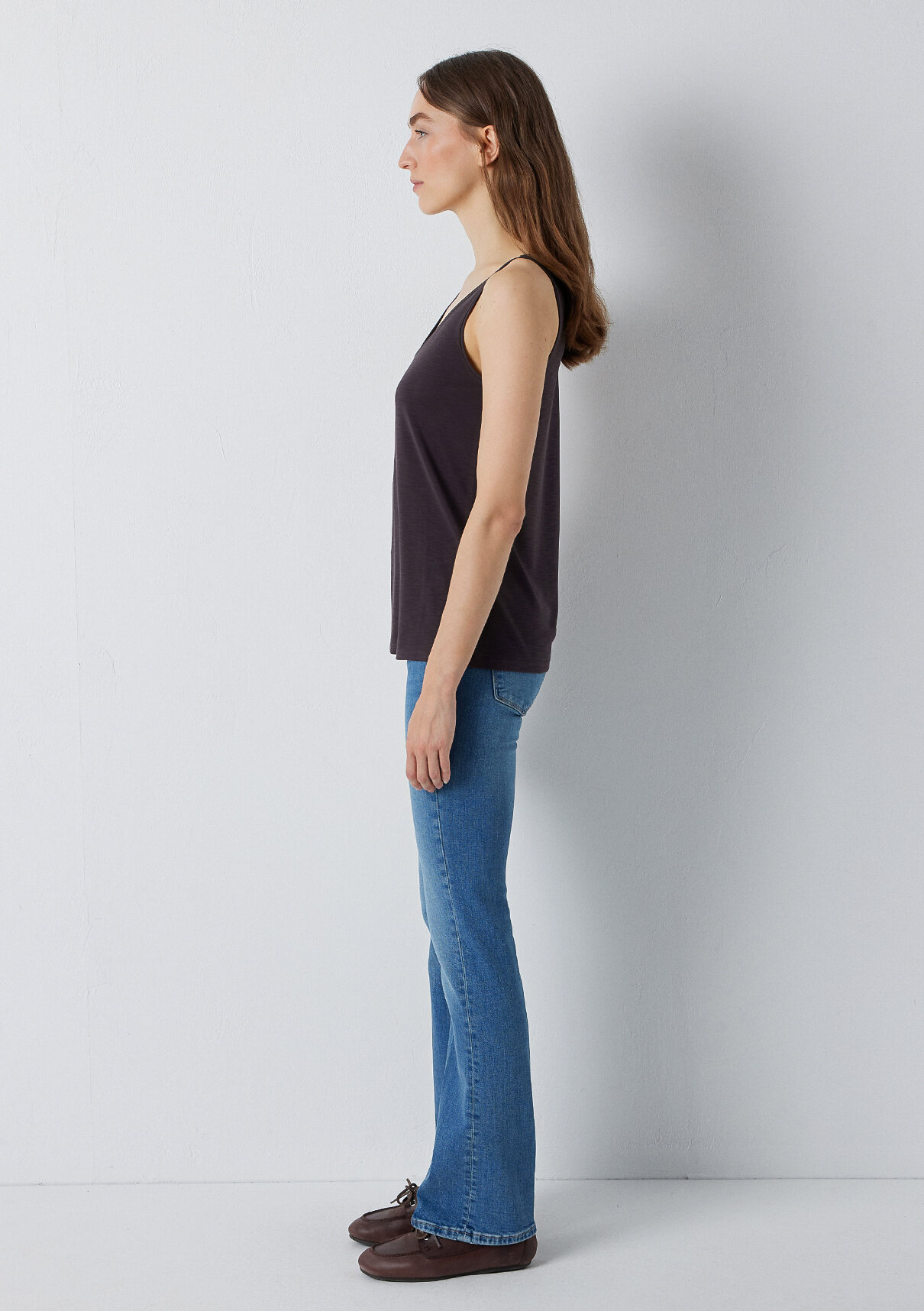 Mavi (Tencel™) Modal Karışımlı Kahverengi Atlet görsel 4