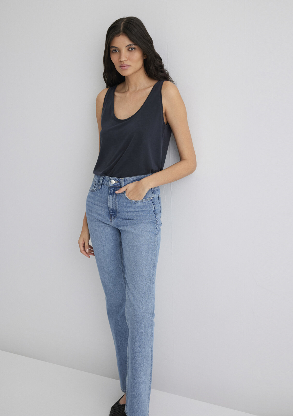Mavi (Tencel™) Modal Karışımlı Siyah Atlet